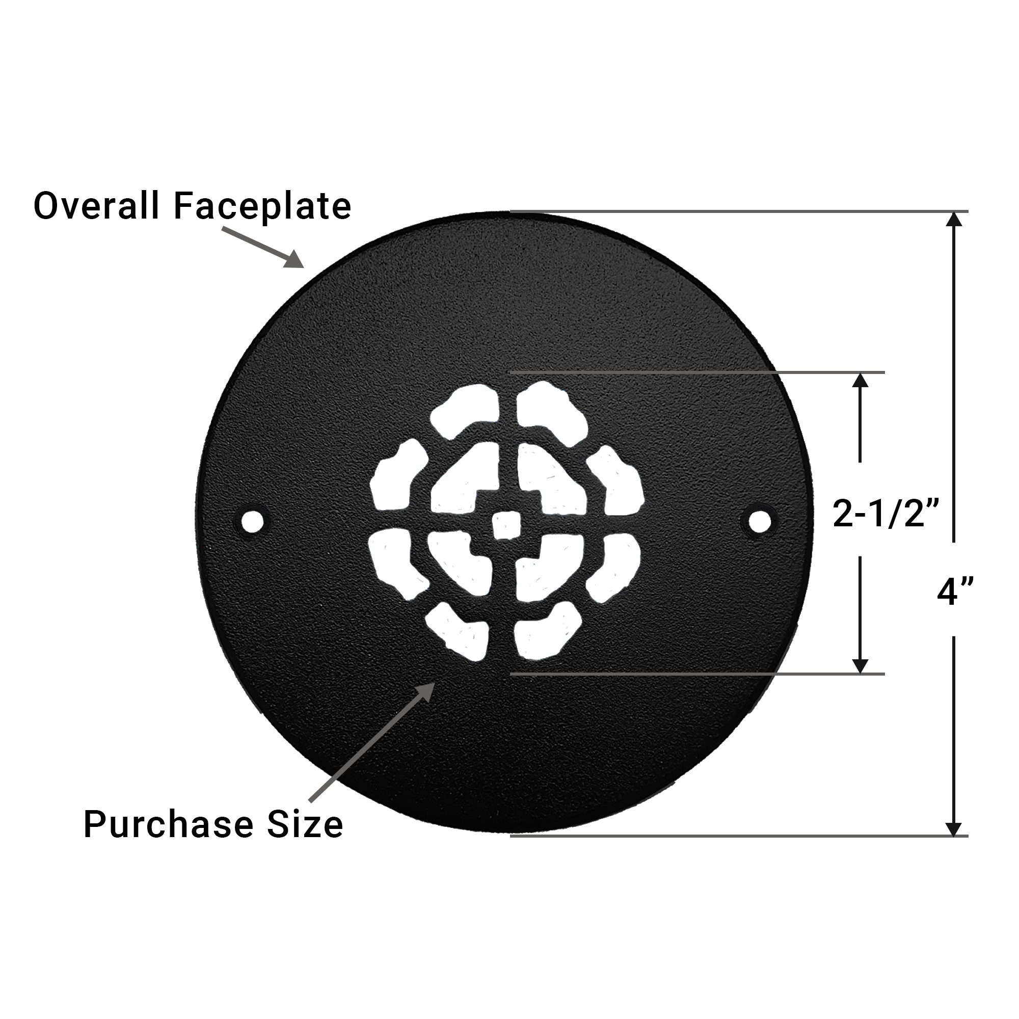 Achtek 2.5" Solid Cast Aluminum Round Grille | Powder Coated