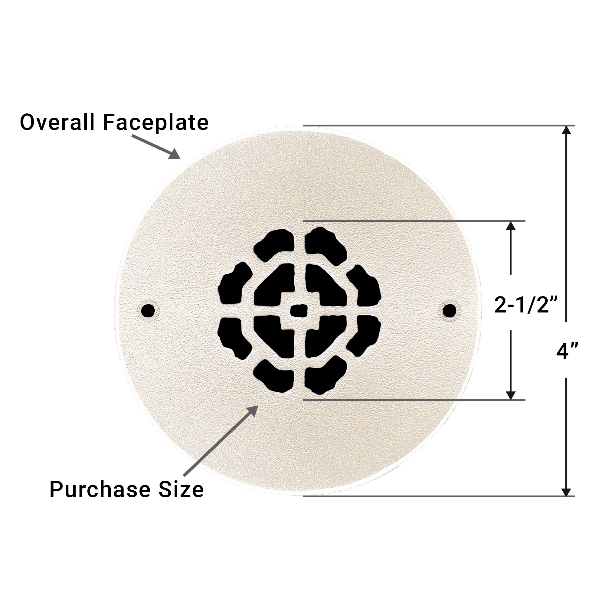 Achtek 2.5" Solid Cast Aluminum Round Grille | Powder Coated