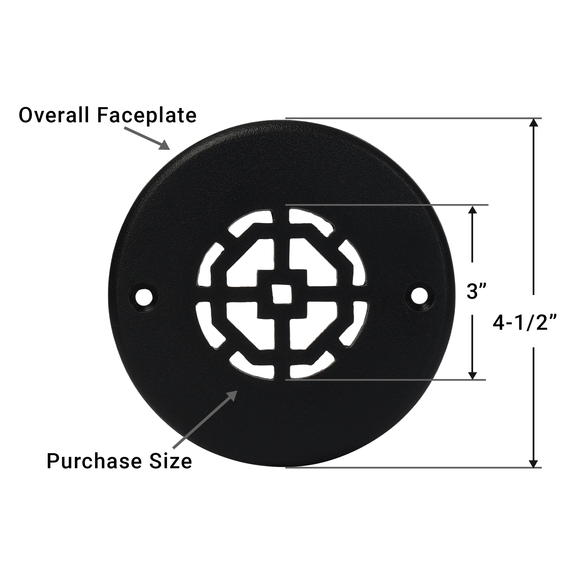 Achtek 3" Solid Cast Aluminum Round Grille | Powder Coated