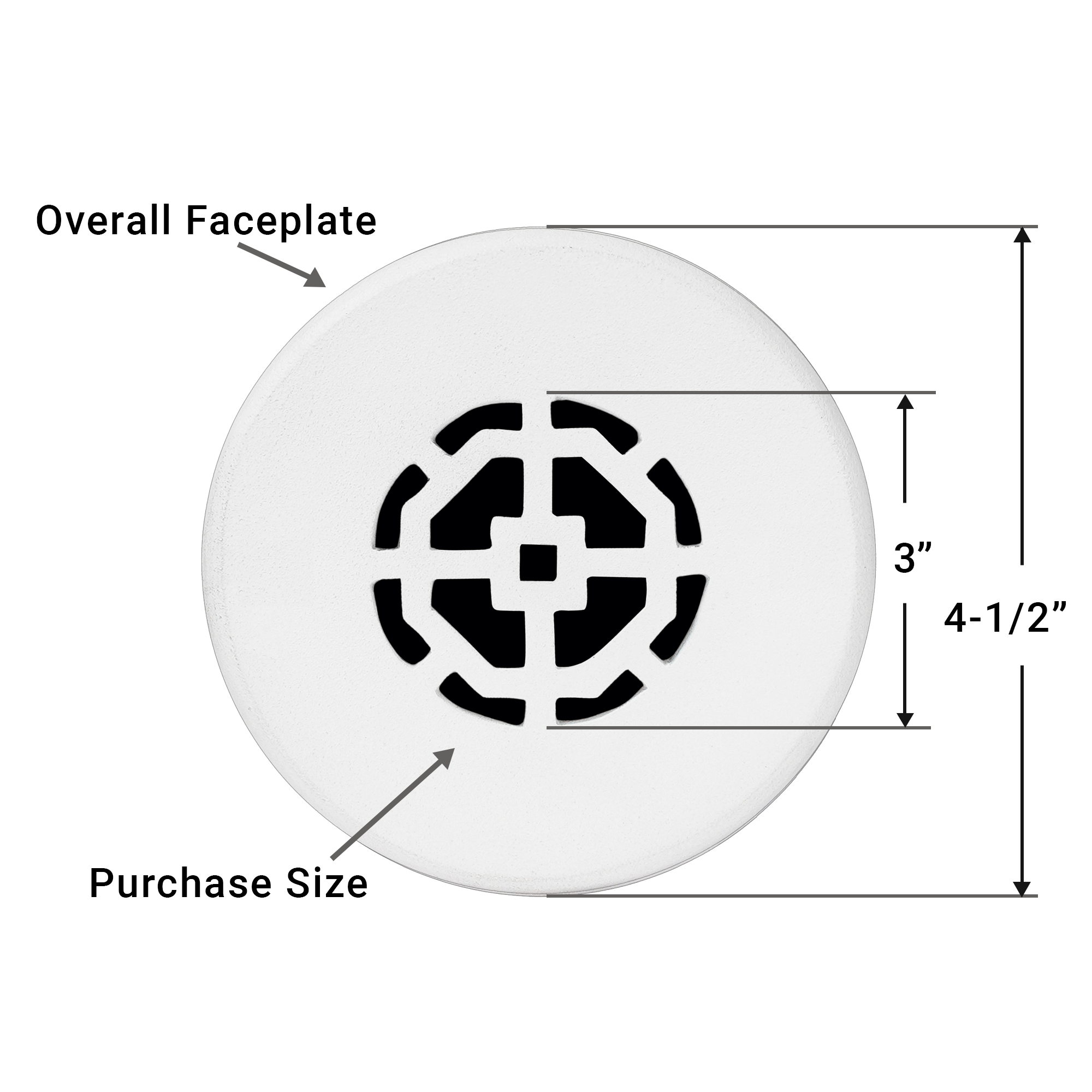 Achtek 3" Solid Cast Aluminum Round Grille | Powder Coated