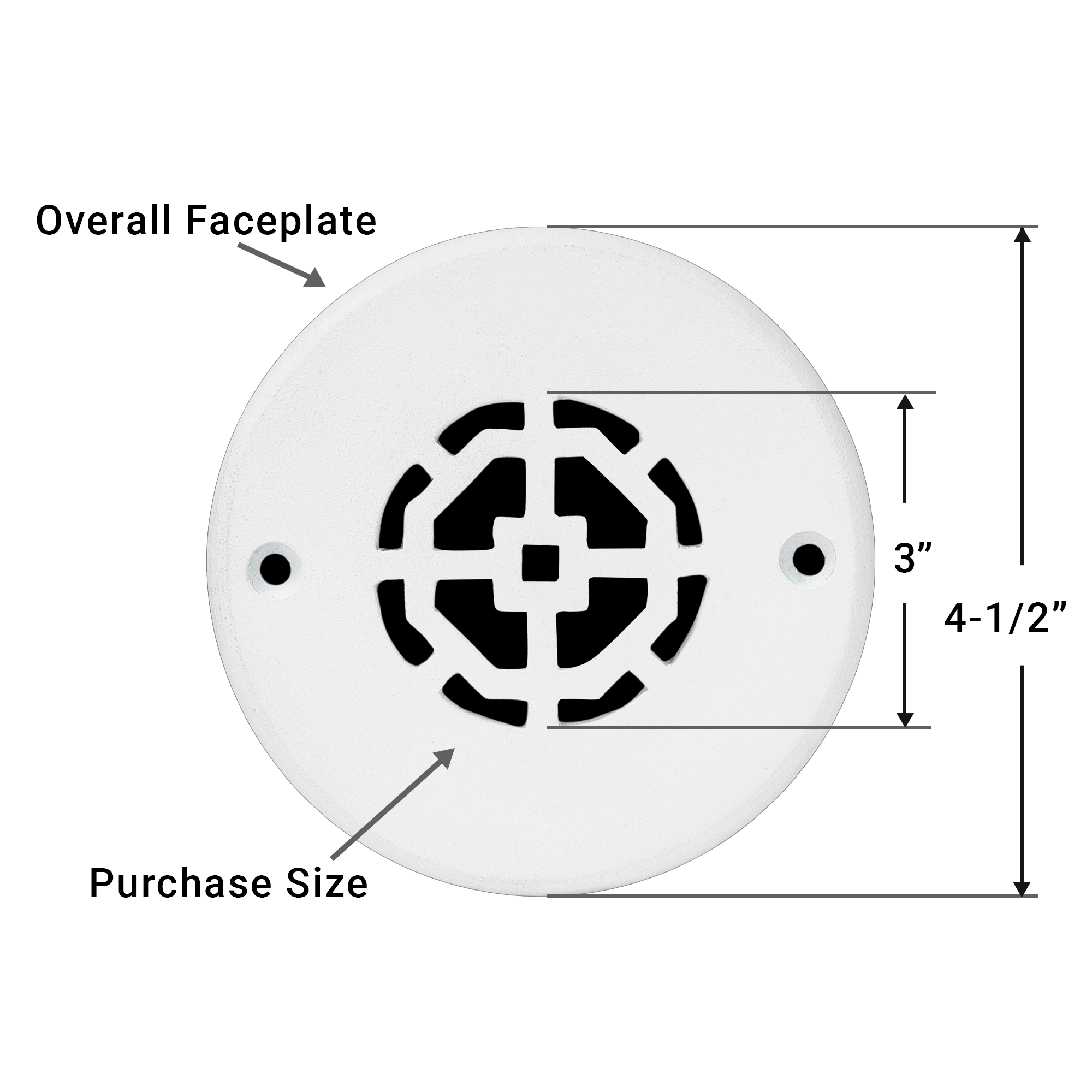 Achtek 3" Solid Cast Aluminum Round Grille | Powder Coated