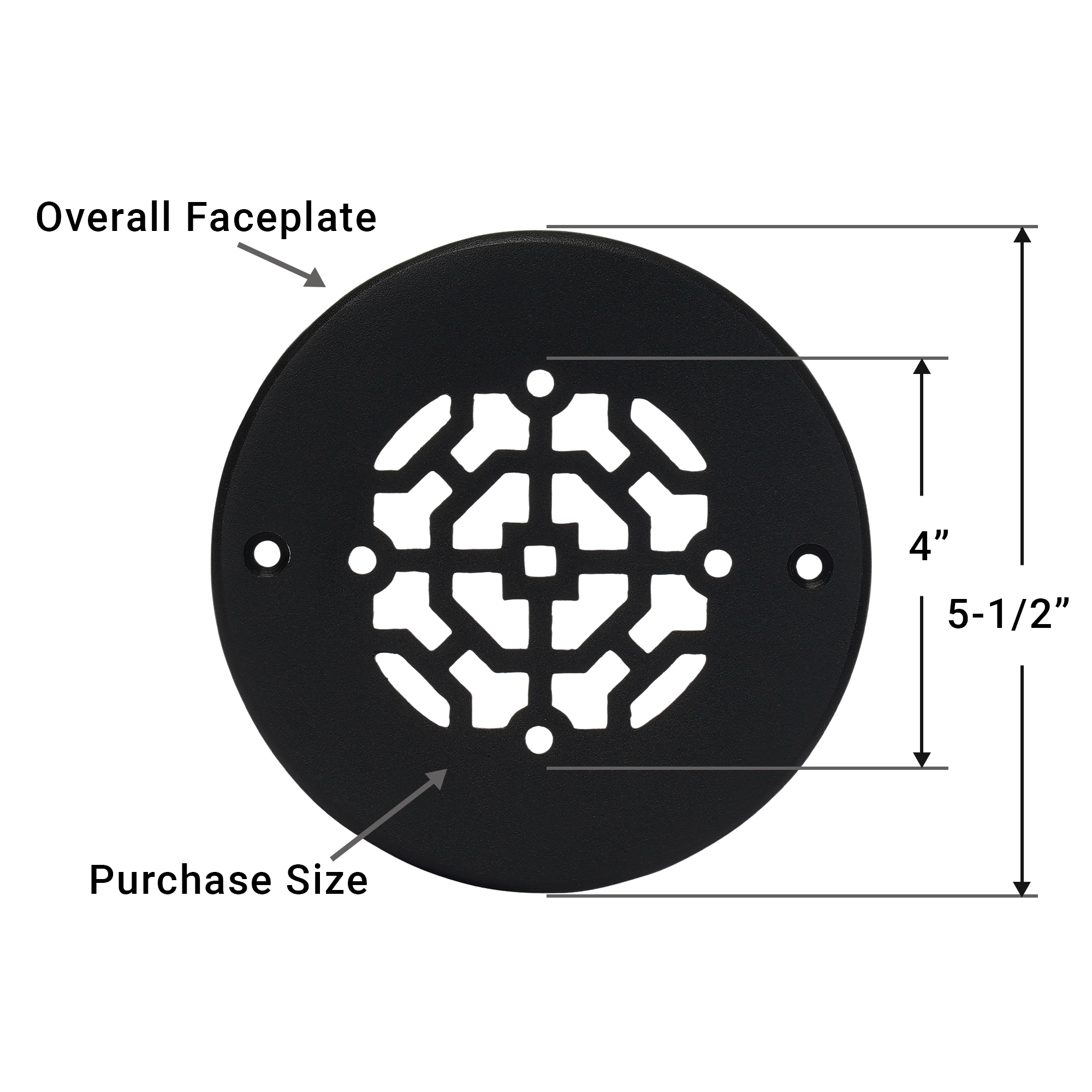 Achteck Grille ronde Ouverture de conduit 4"