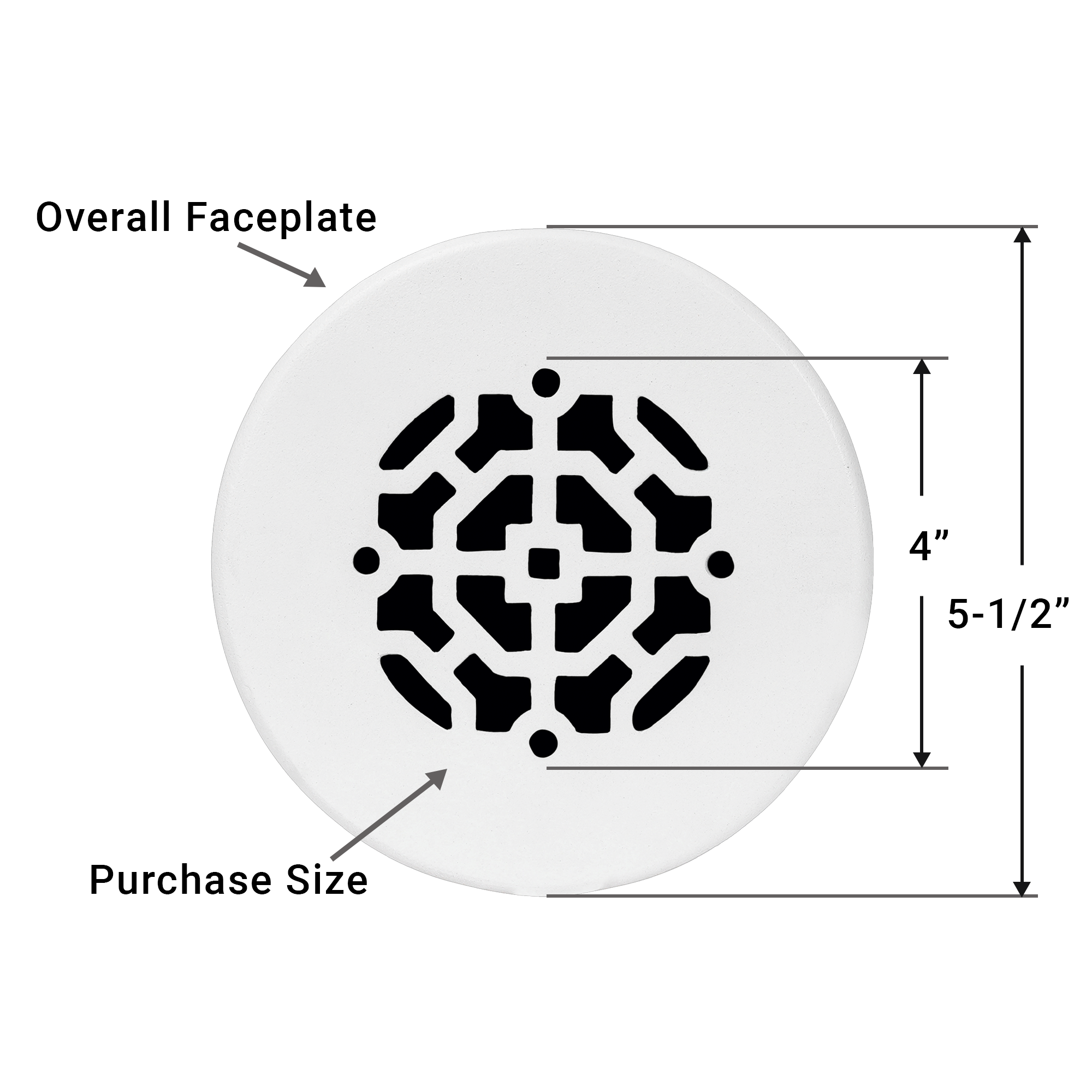 Achteck Grille ronde Ouverture de conduit 4"