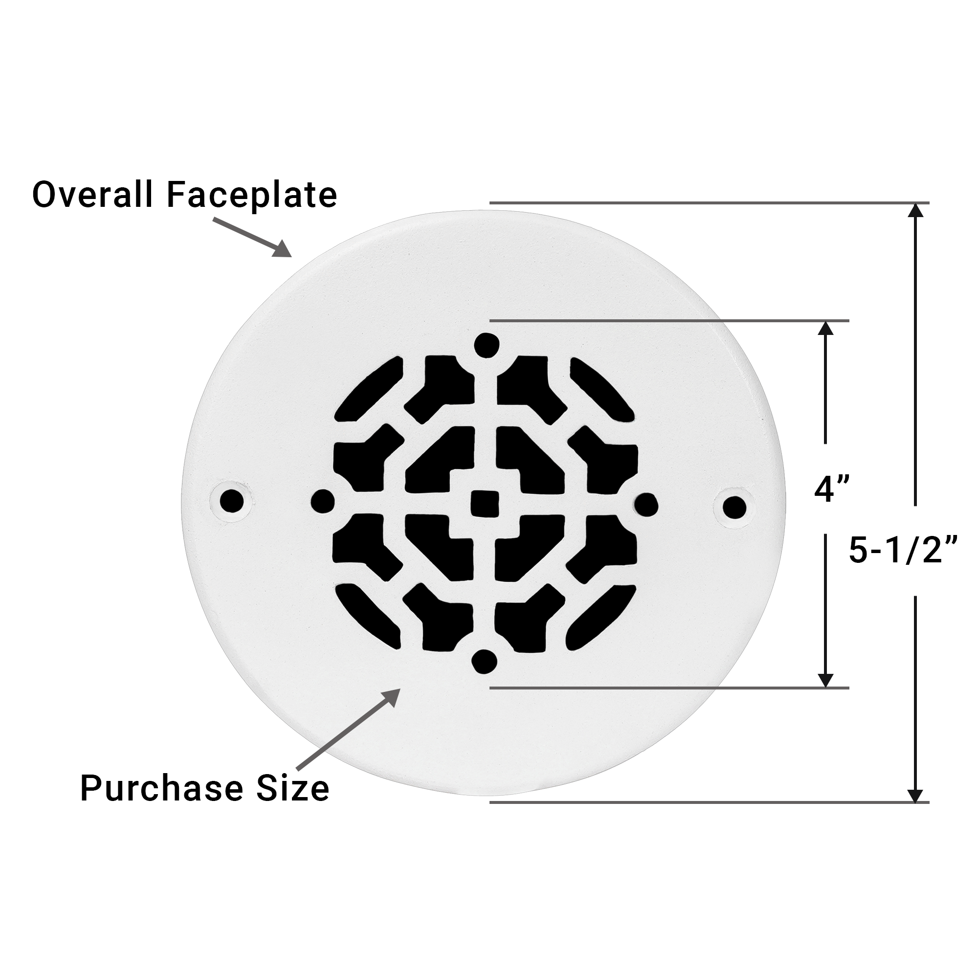 Achteck Grille ronde Ouverture de conduit 4"