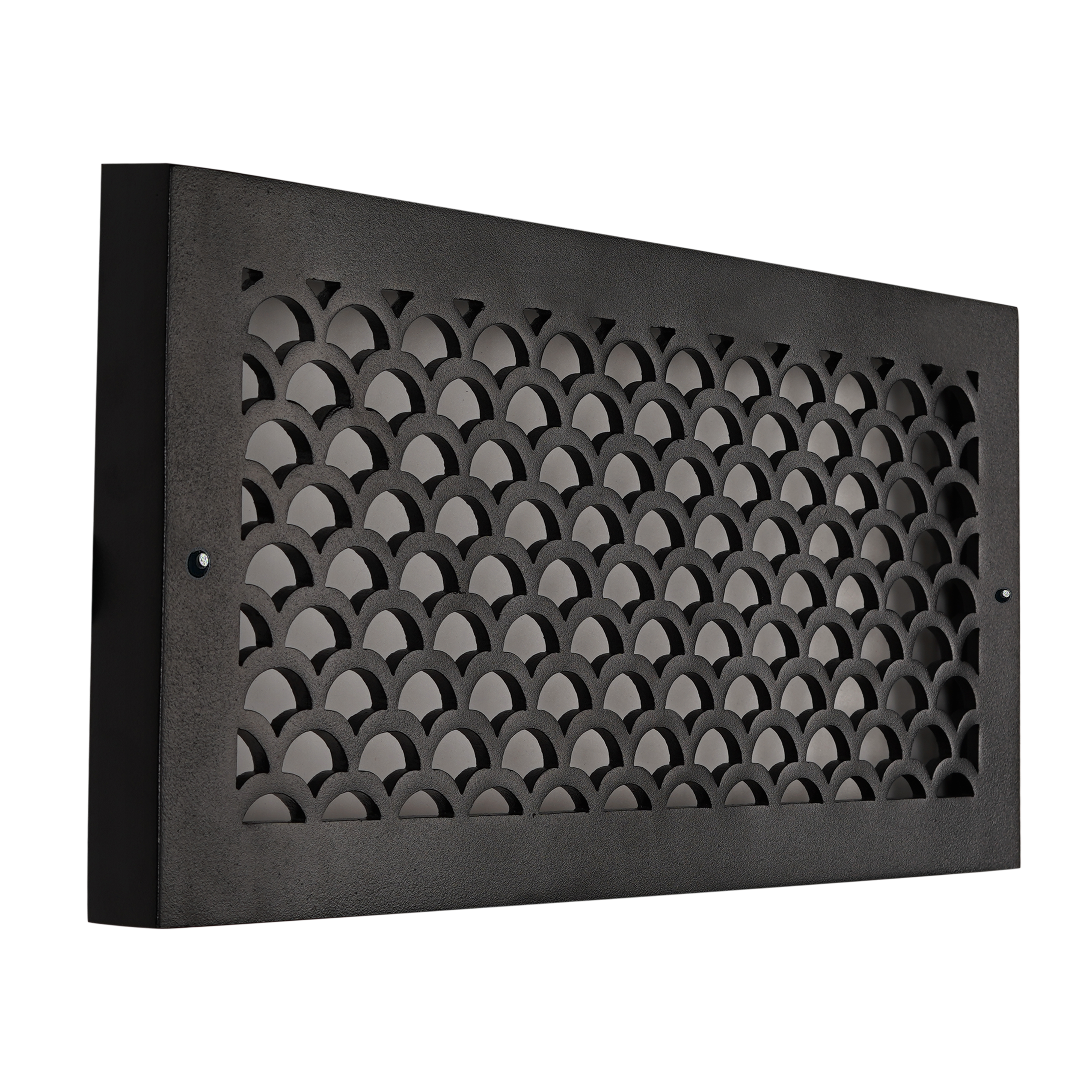 Scallop BASEBOARD 6"x10" Duct opening Solid Cast Aluminum Grill Vent Cover | Powder Coated