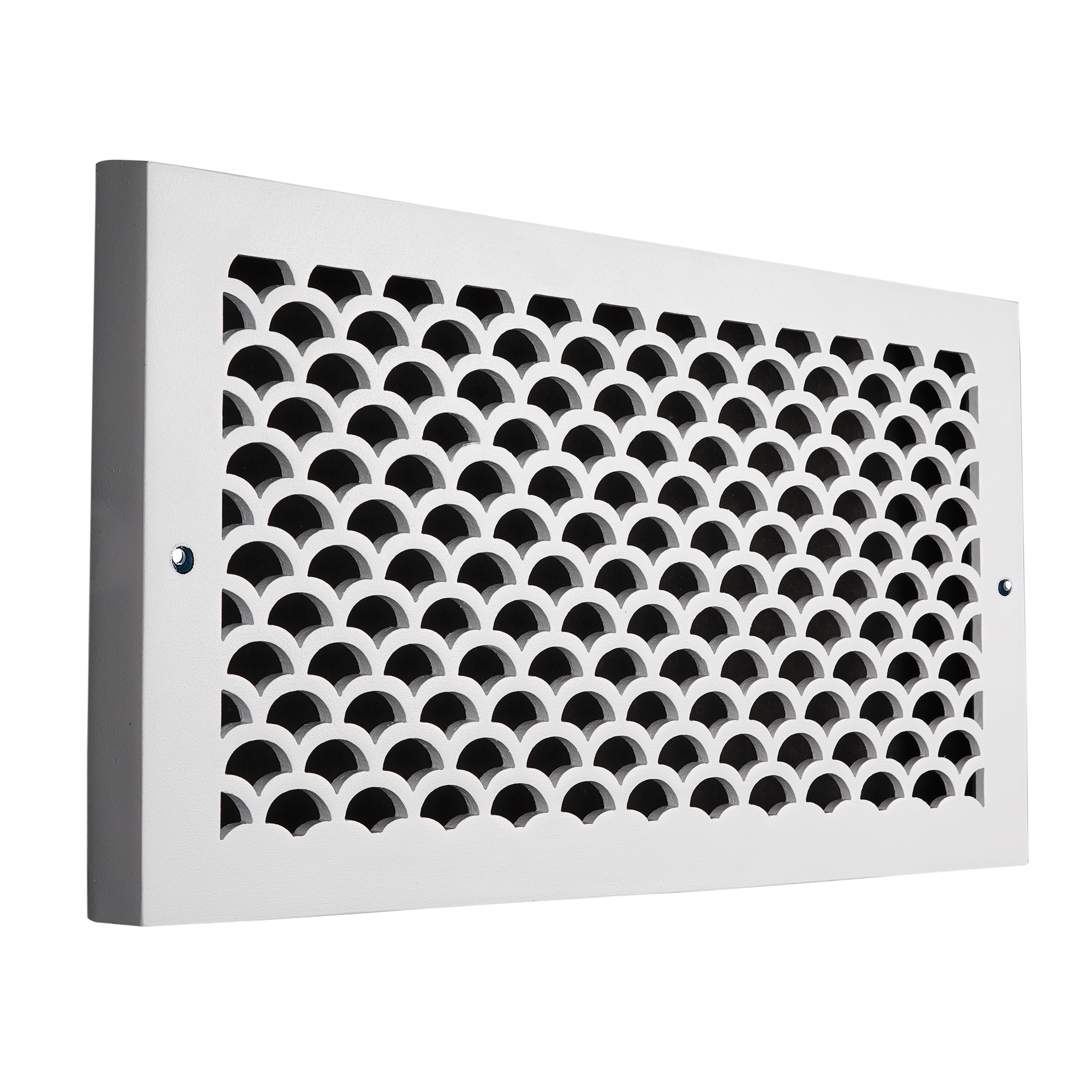 PLINTHE festonnée 6"x12" Ouverture de conduit Couvercle de ventilation en fonte d'aluminium massif | Revêtement en poudre