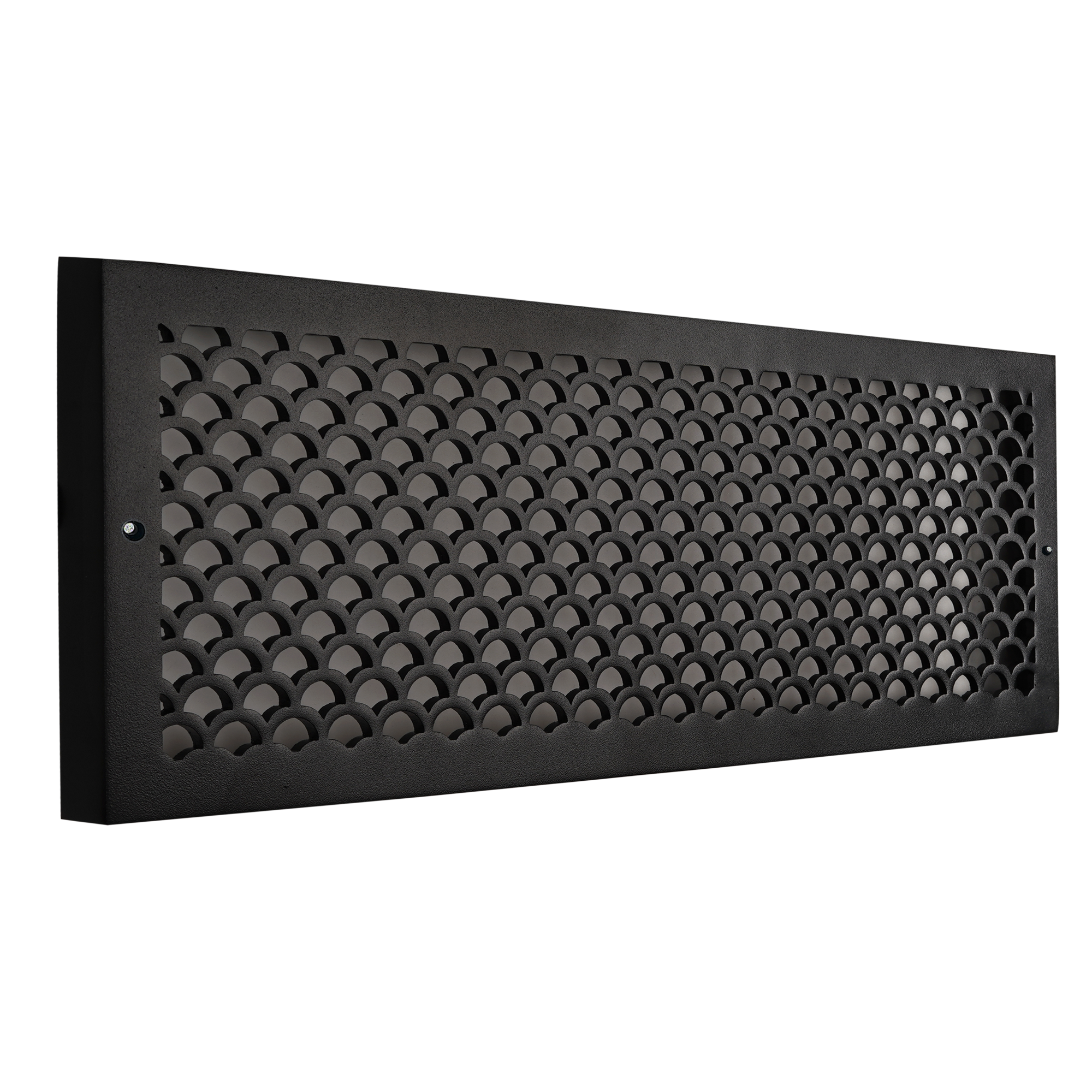 Scallop BASEBOARD 6"x24" Duct opening Solid Cast Aluminum Grill Vent Cover | Powder Coated