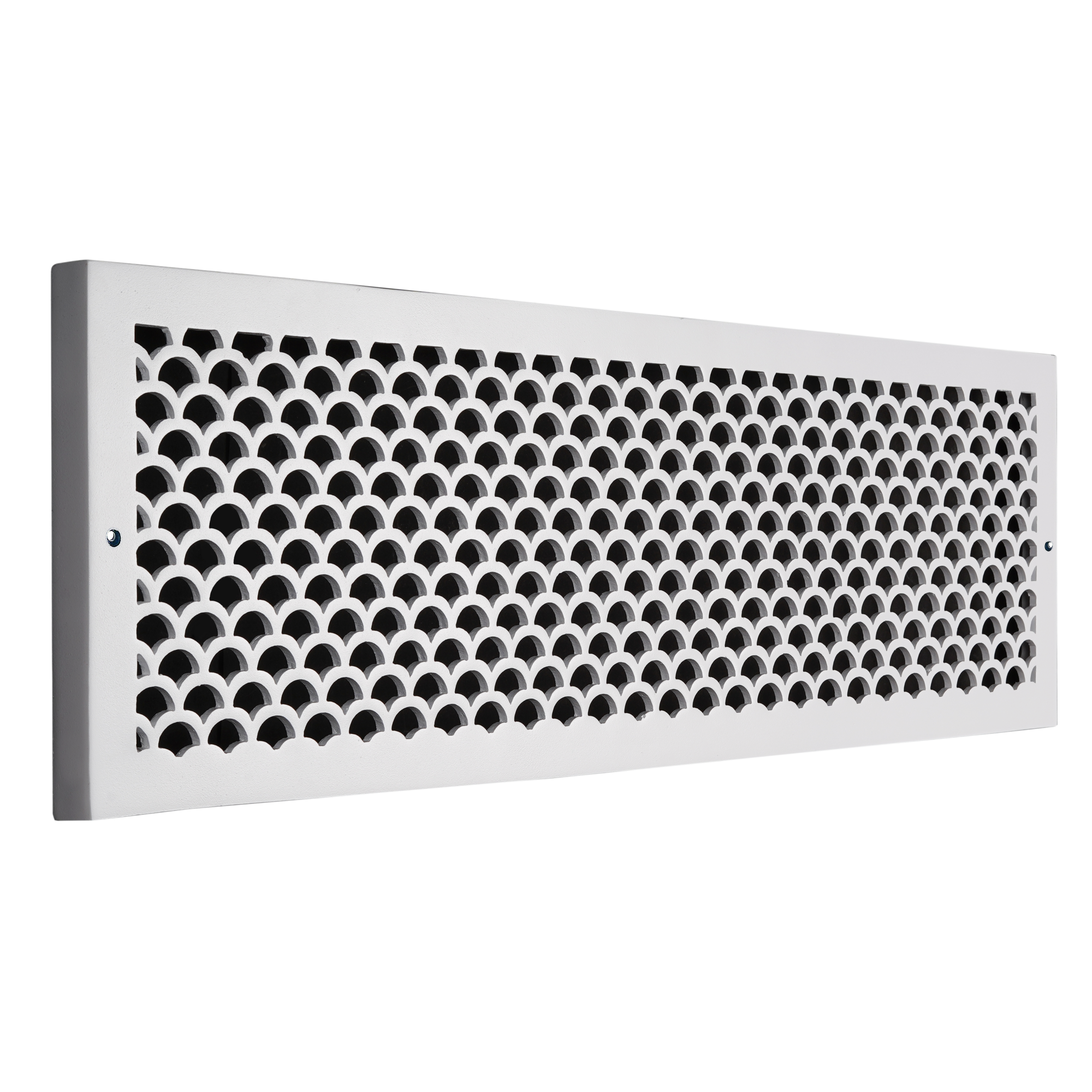 Scallop BASEBOARD 6"x24" Duct opening Solid Cast Aluminum Grill Vent Cover | Powder Coated