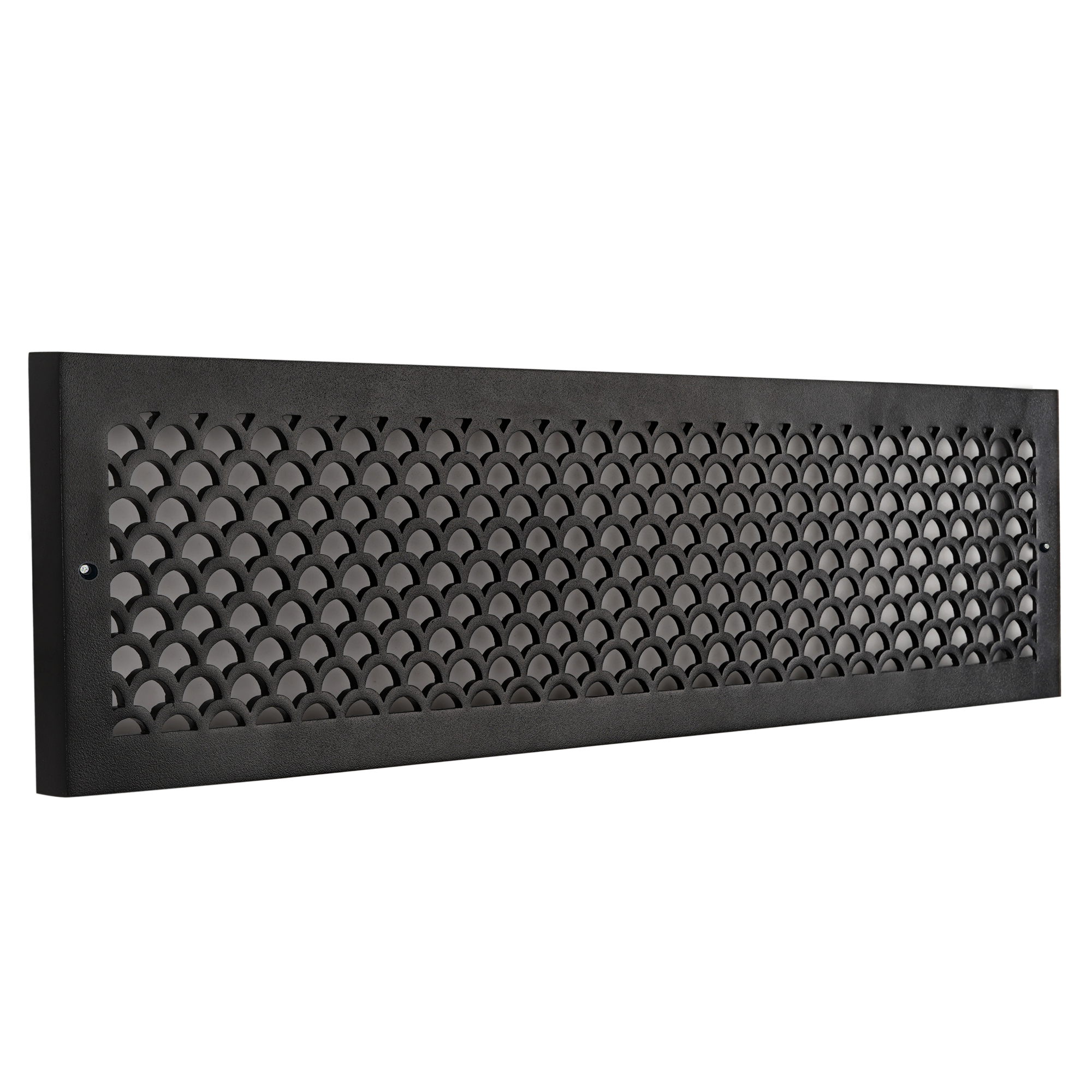 Scallop BASEBOARD 6"x28" Duct opening Solid Cast Aluminum Grill Vent Cover | Powder Coated