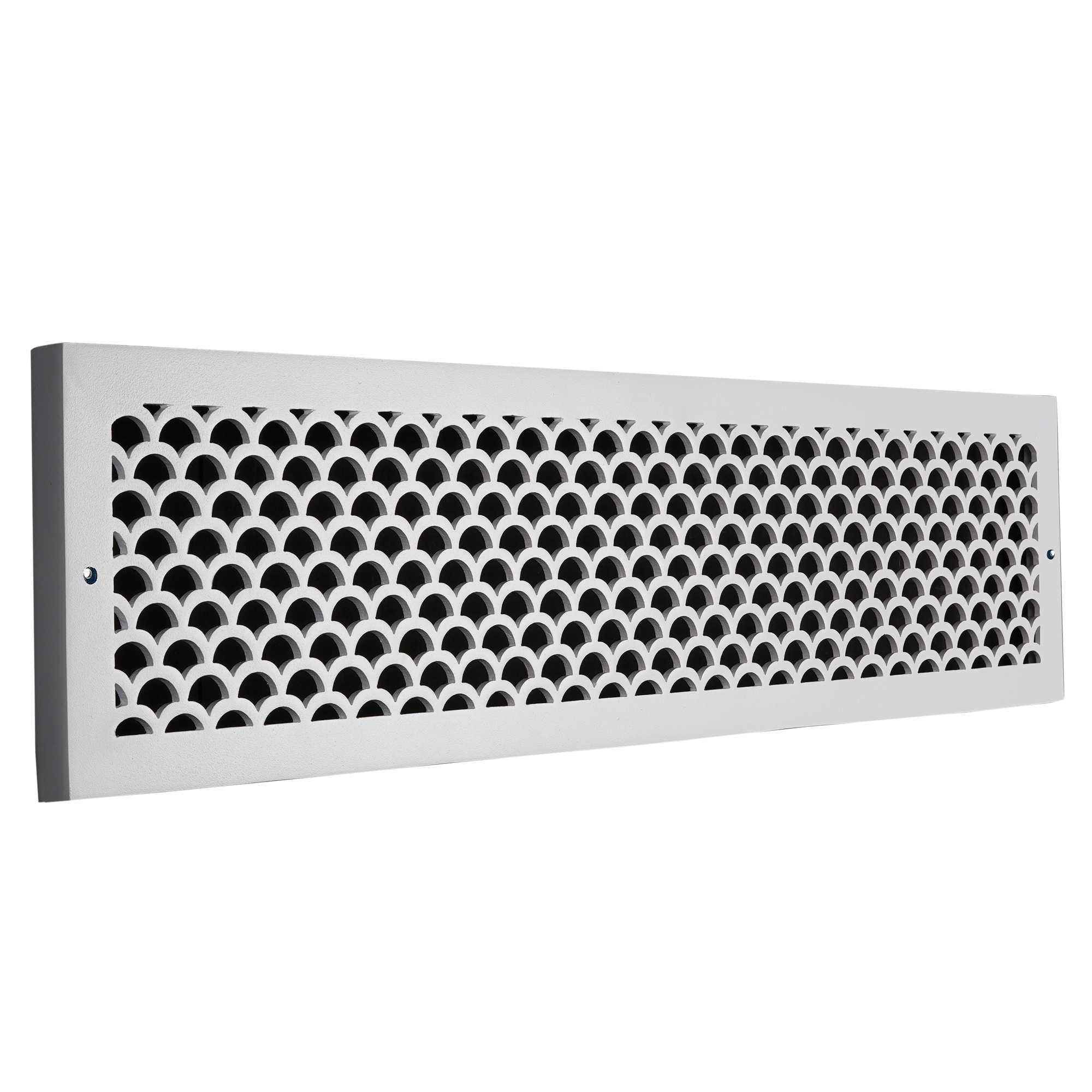 Scallop BASEBOARD 6"x30" Duct opening Solid Cast Aluminum Grill Vent Cover | Powder Coated