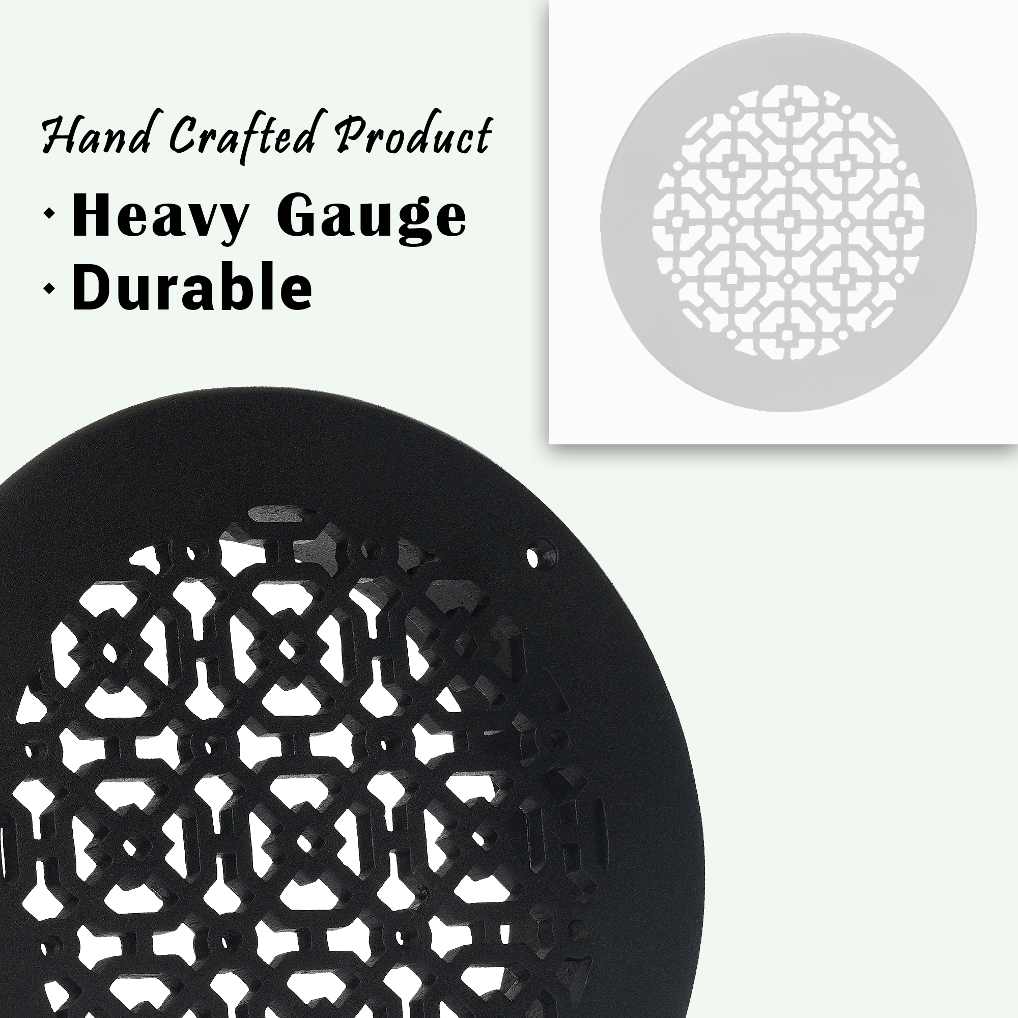 Achtek 7" Solid Cast Aluminum Round Grille | Powder Coated