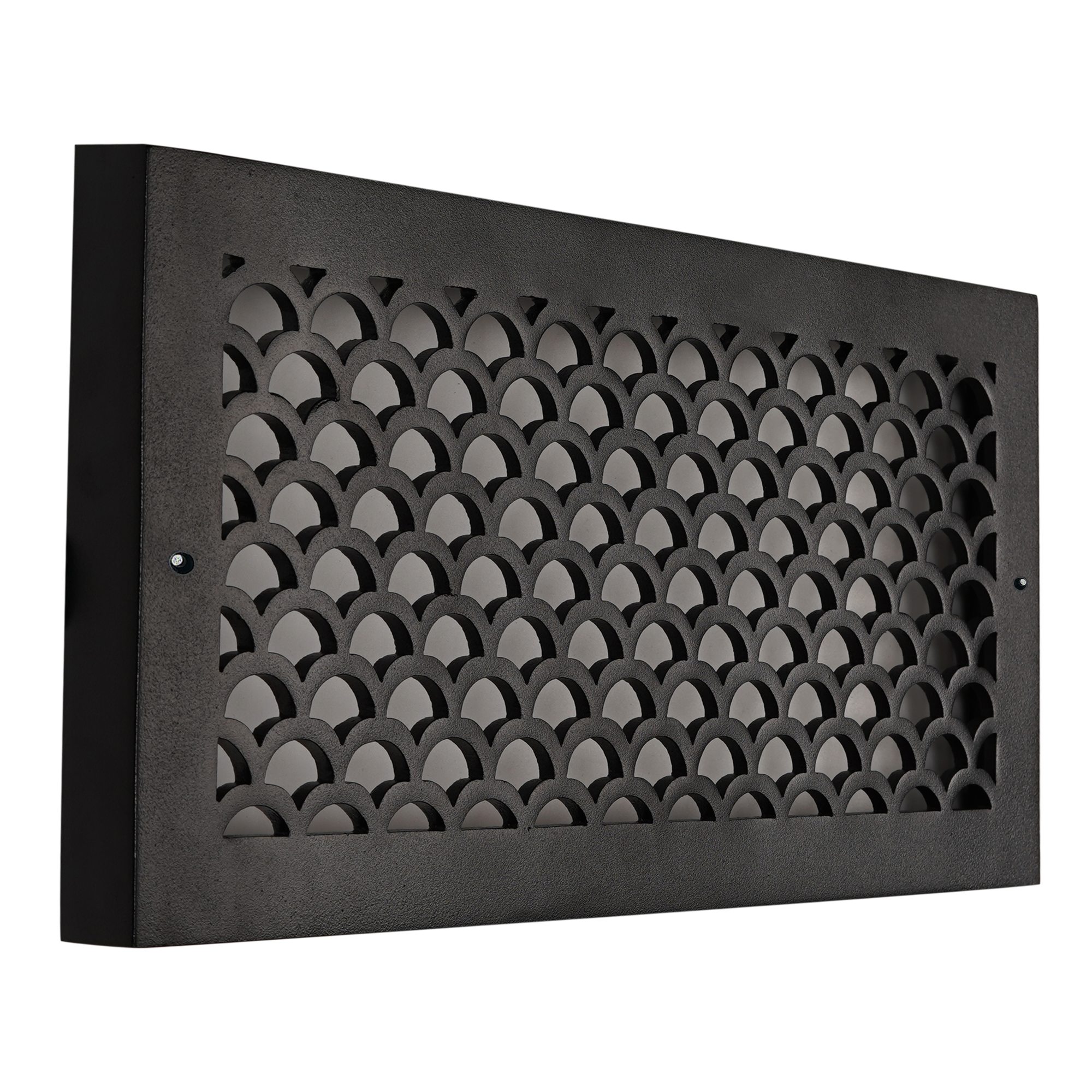 Scallop BASEBOARD 8"x14" Duct opening Solid Cast Aluminum Grill Vent Cover | Powder Coated