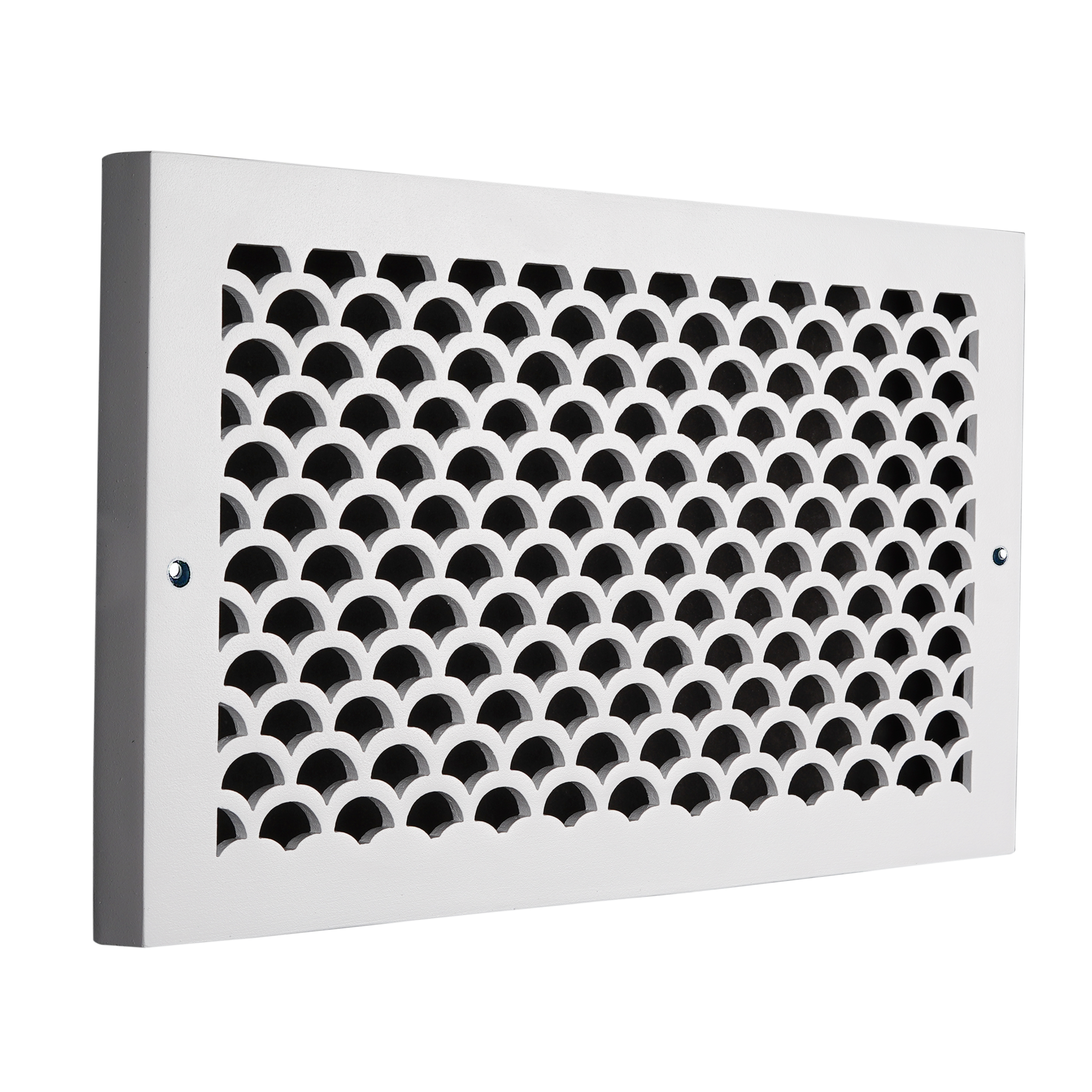 Scallop BASEBOARD 8"x14" Duct opening Solid Cast Aluminum Grill Vent Cover | Powder Coated