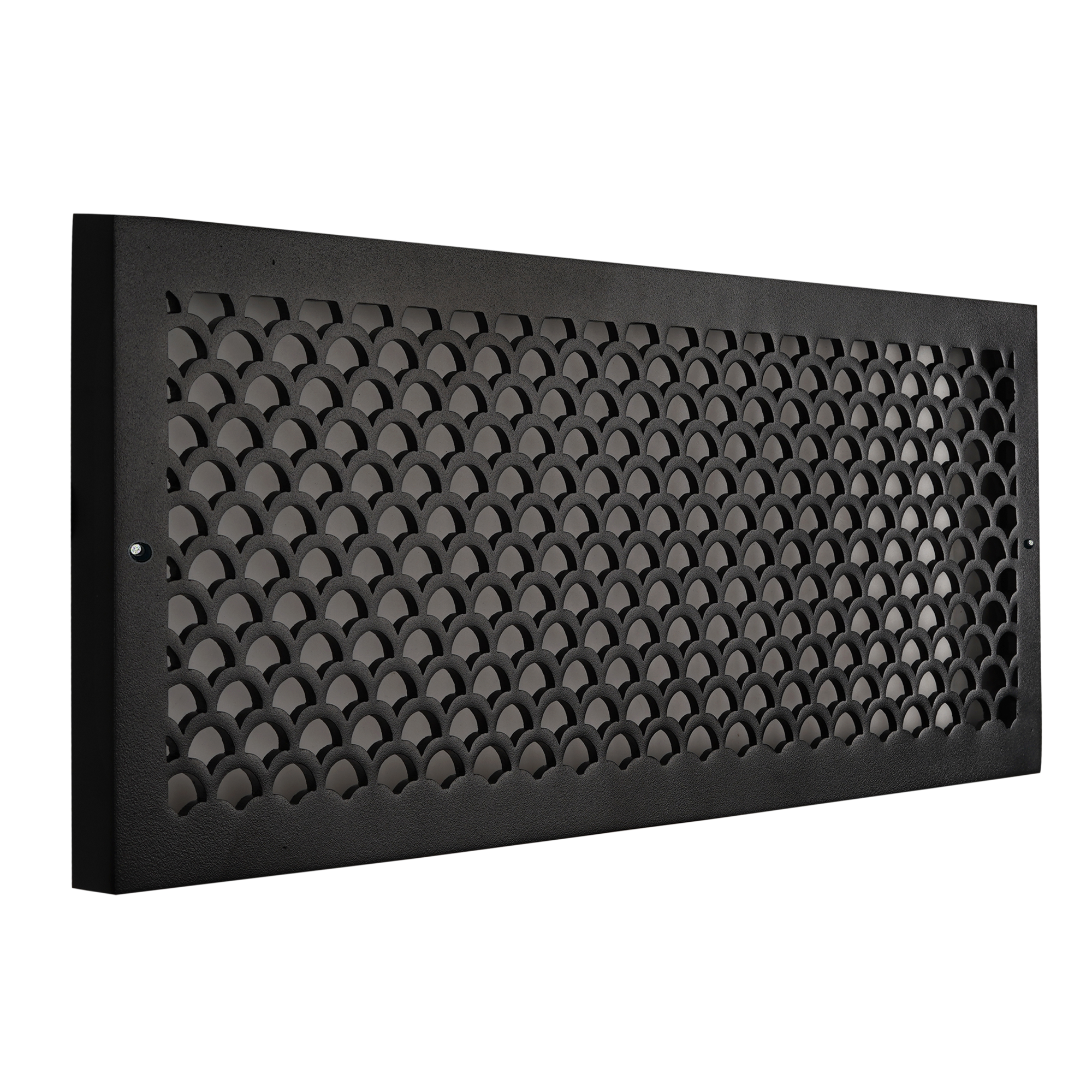 Scallop BASEBOARD 8"x24" Duct opening Solid Cast Aluminum Grill Vent Cover | Powder Coated