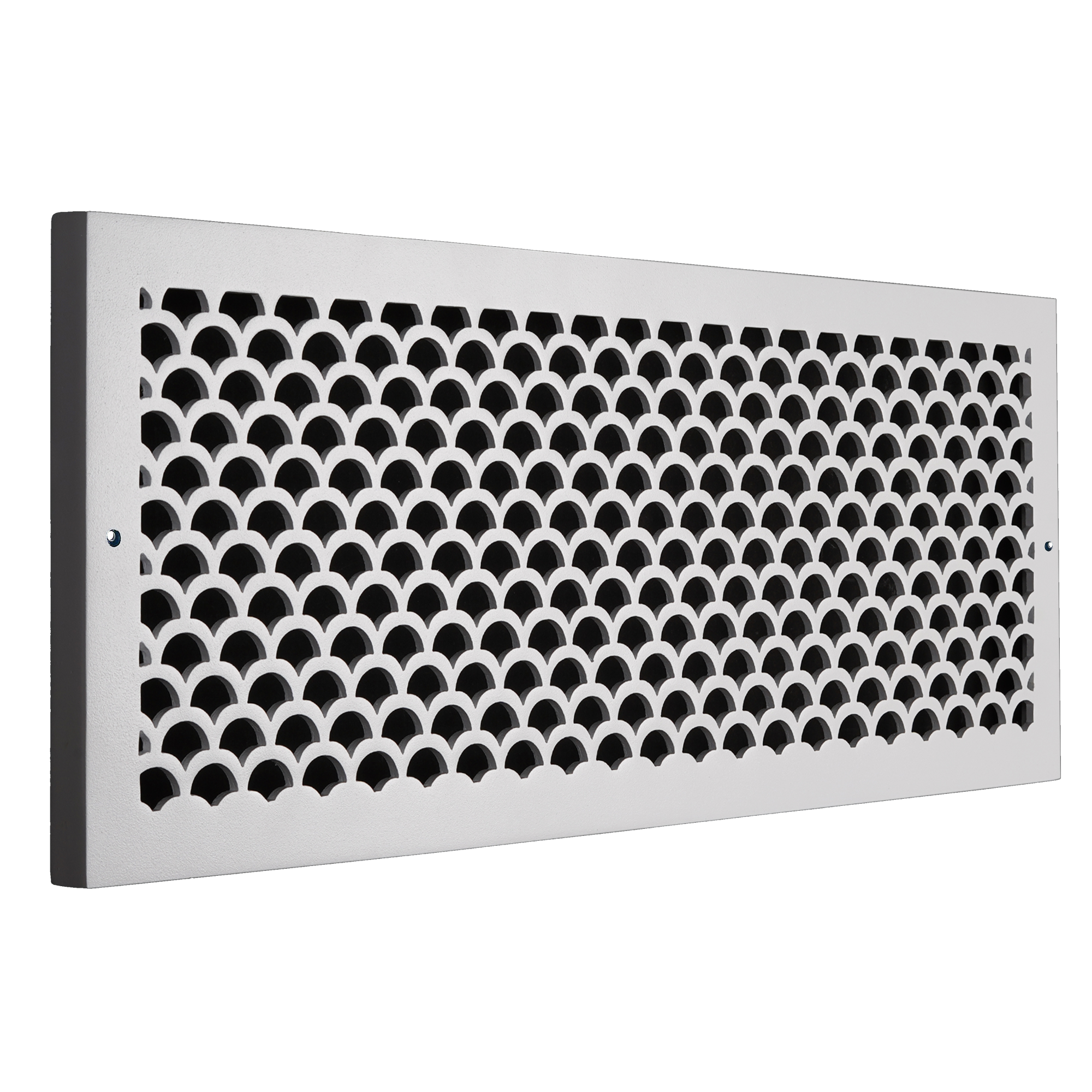 Scallop BASEBOARD 8"x24" Duct opening Solid Cast Aluminum Grill Vent Cover | Powder Coated