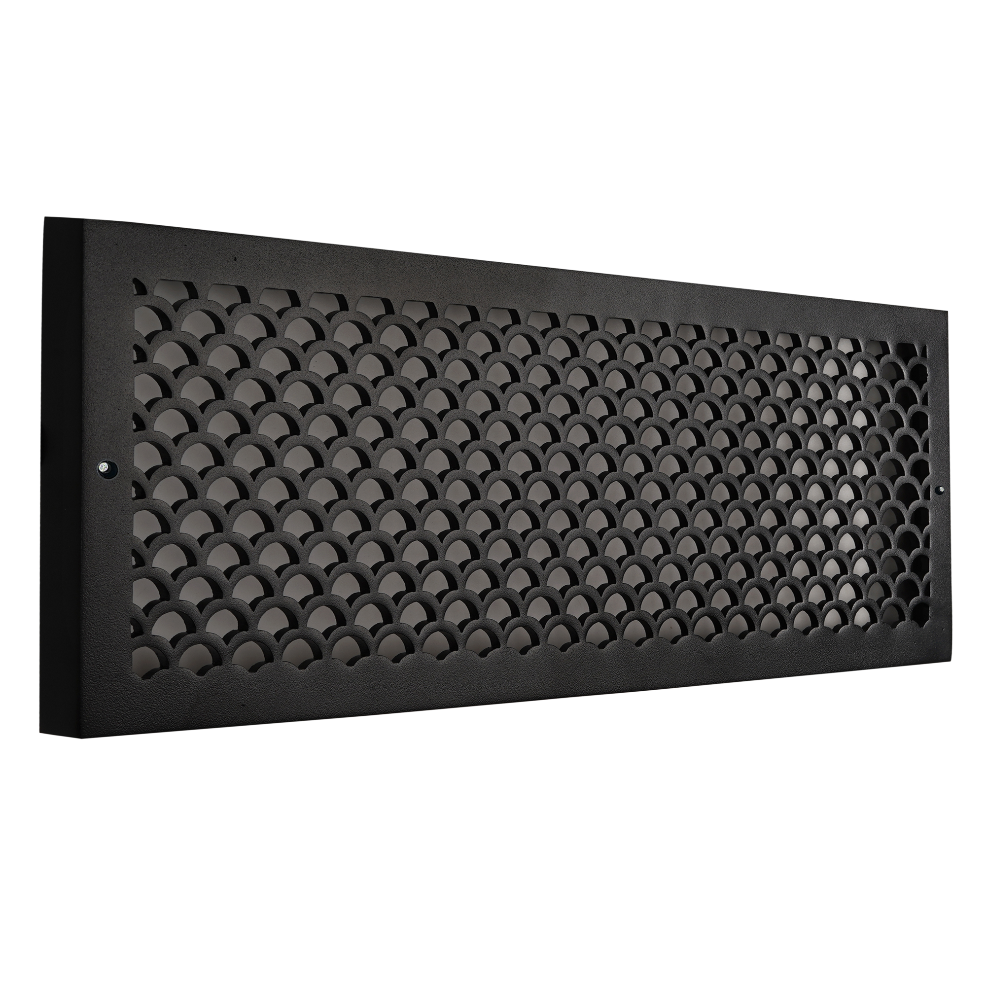 Scallop BASEBOARD 8"x30" Duct opening Solid Cast Aluminum Grill Vent Cover | Powder Coated