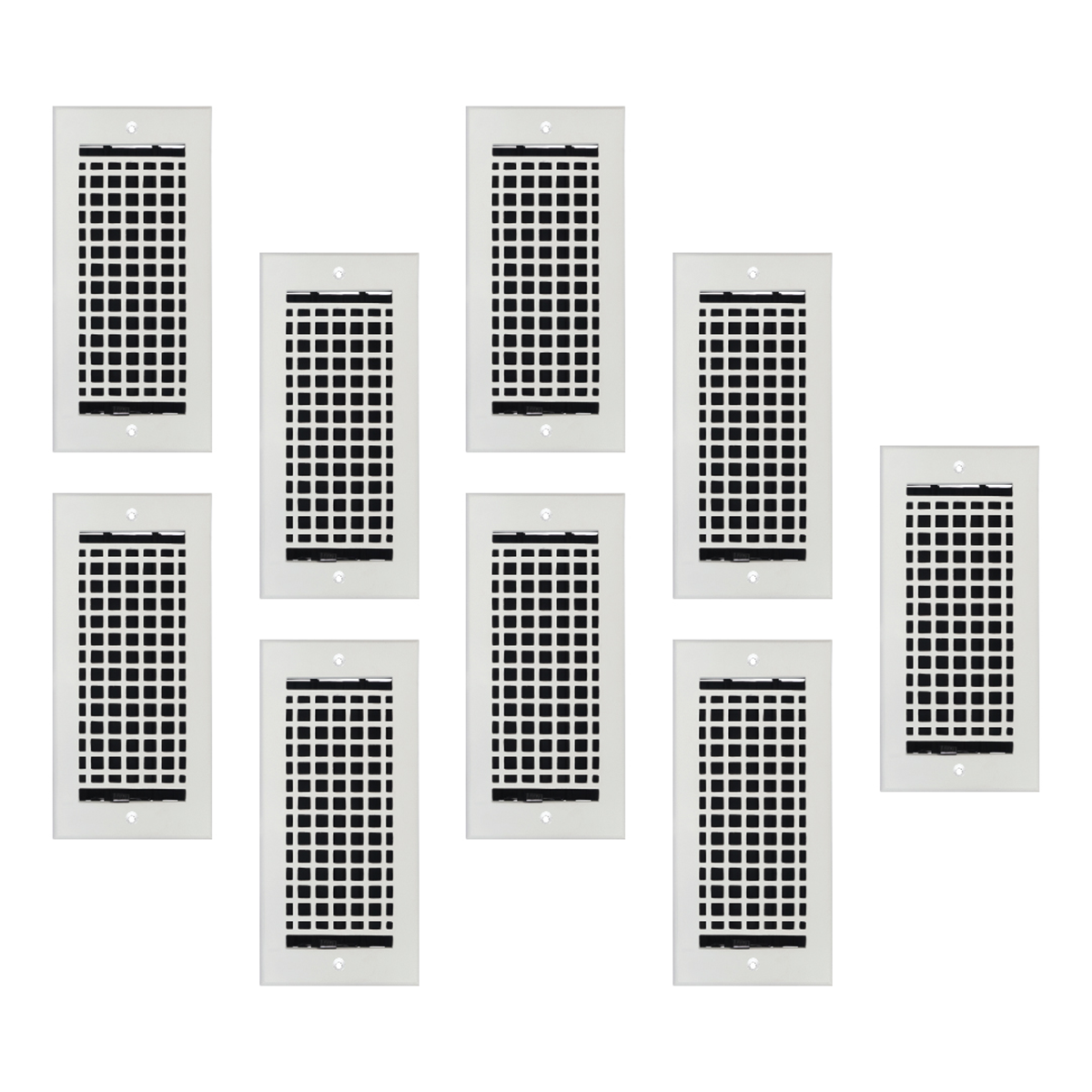 LOT de 9 MOSAÏQUES 4"x10" MUR/PLAFOND en fonte d'aluminium massif avec persiennes et revêtement en poudre