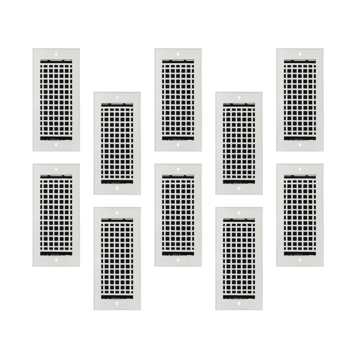 LOT de 10 MOSAÏQUES 4"x10" MUR/PLAFOND en fonte d'aluminium massif avec persiennes et revêtement en poudre