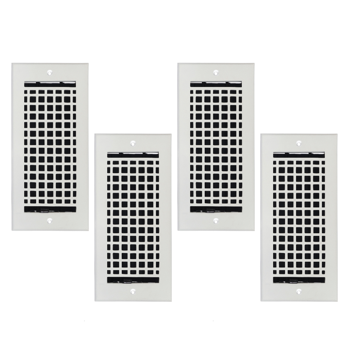 LOT de 4 MOSAÏQUES 4"x10" MUR/PLAFOND en fonte d'aluminium massif avec persiennes et revêtement en poudre