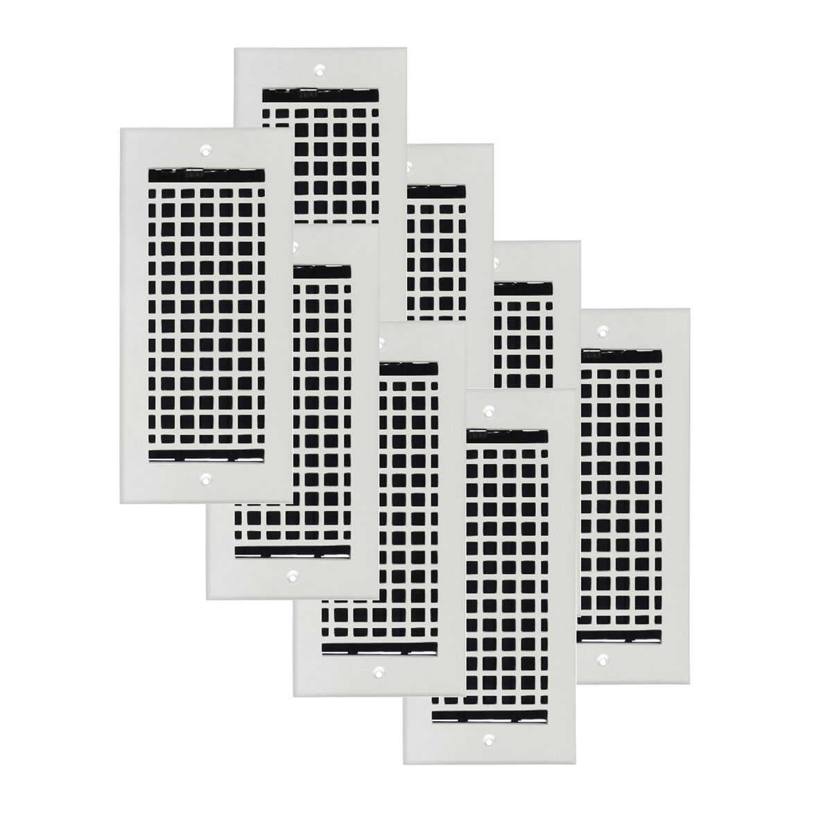 LOT de 8 MOSAÏQUES 4"x10" MUR/PLAFOND en fonte d'aluminium massif avec persiennes et revêtement en poudre