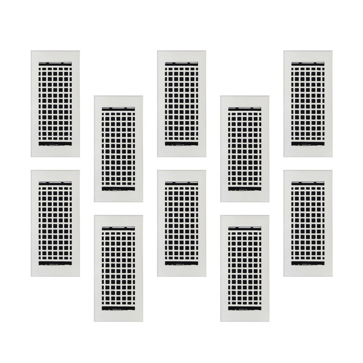 PACK of 10 MOSAIC 4"x10" Walkable FLOOR Solid Cast Aluminum Air Supply louvered Powder Coated