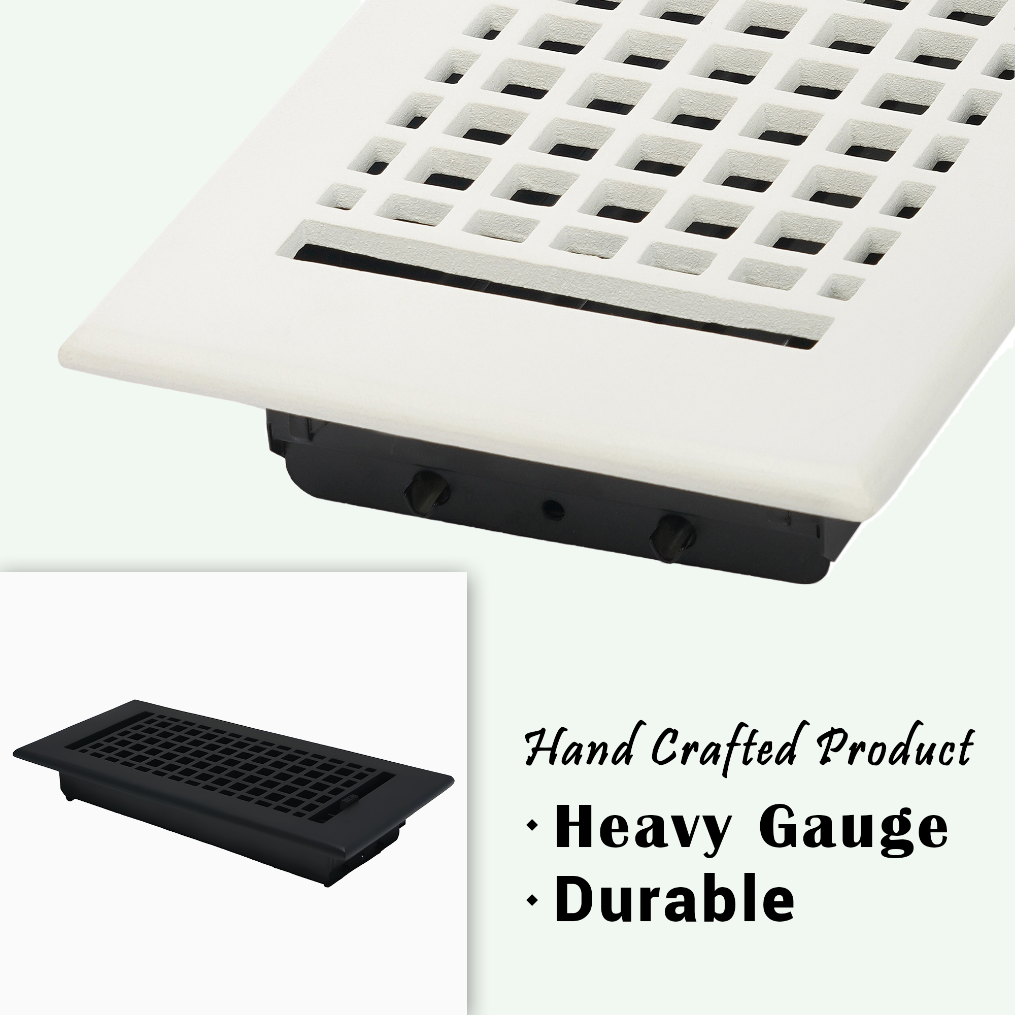 PACK of 8 MOSAIC 4"x10" Walkable FLOOR Solid Cast Aluminum Air Supply louvered Powder Coated