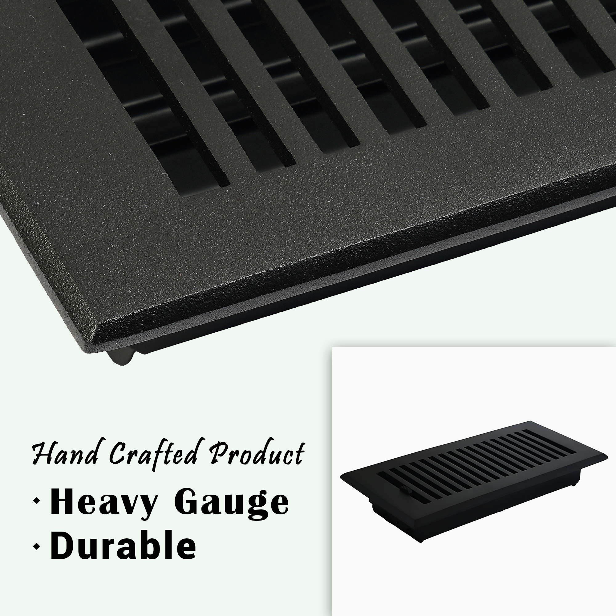Sleek 4"x10"Solid Cast Aluminu louvered Air Supply |Powder Coated