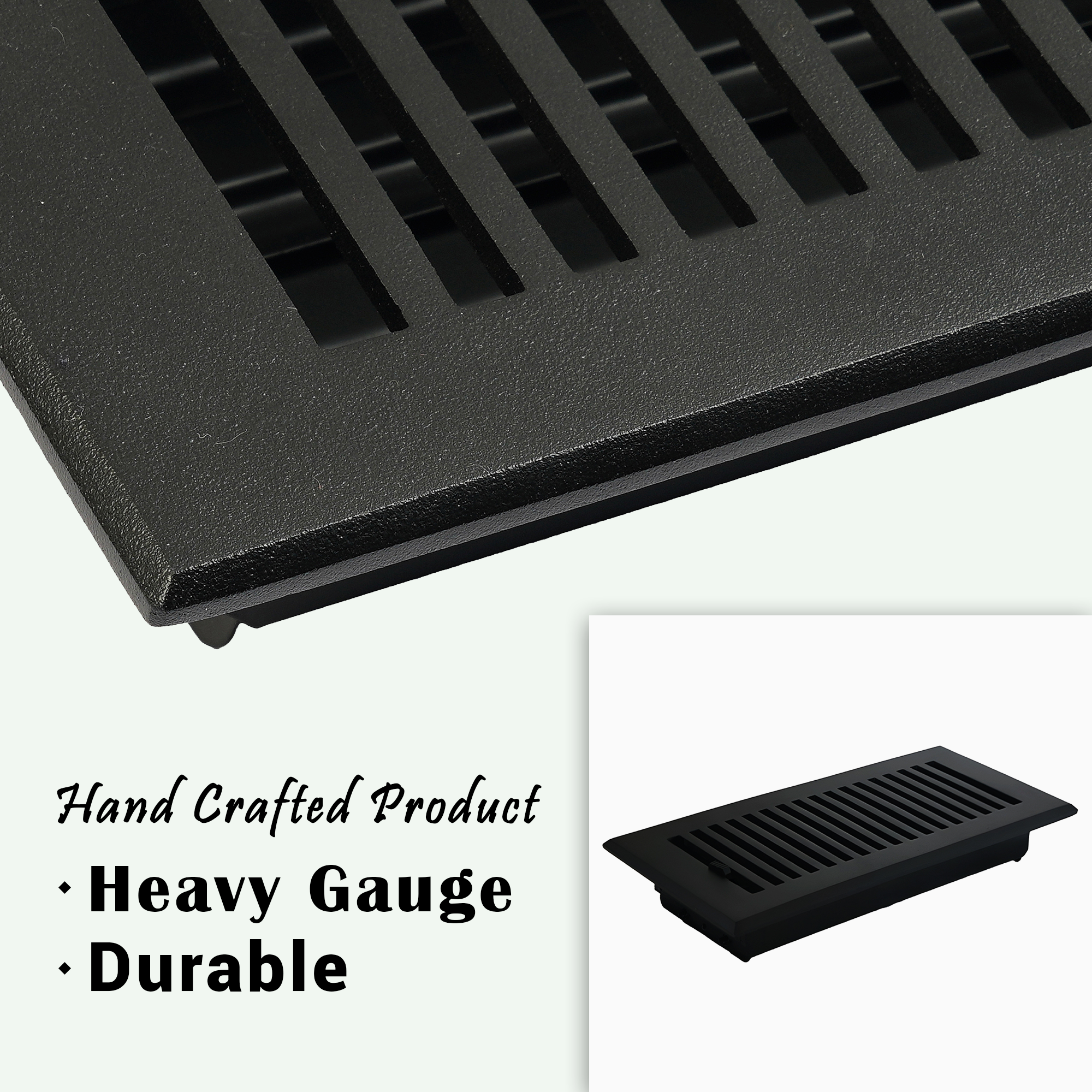 PACK of 4 SLEEK 4"x10" Walkable FLOOR Solid Cast Aluminum Air Supply louvered Powder Coated