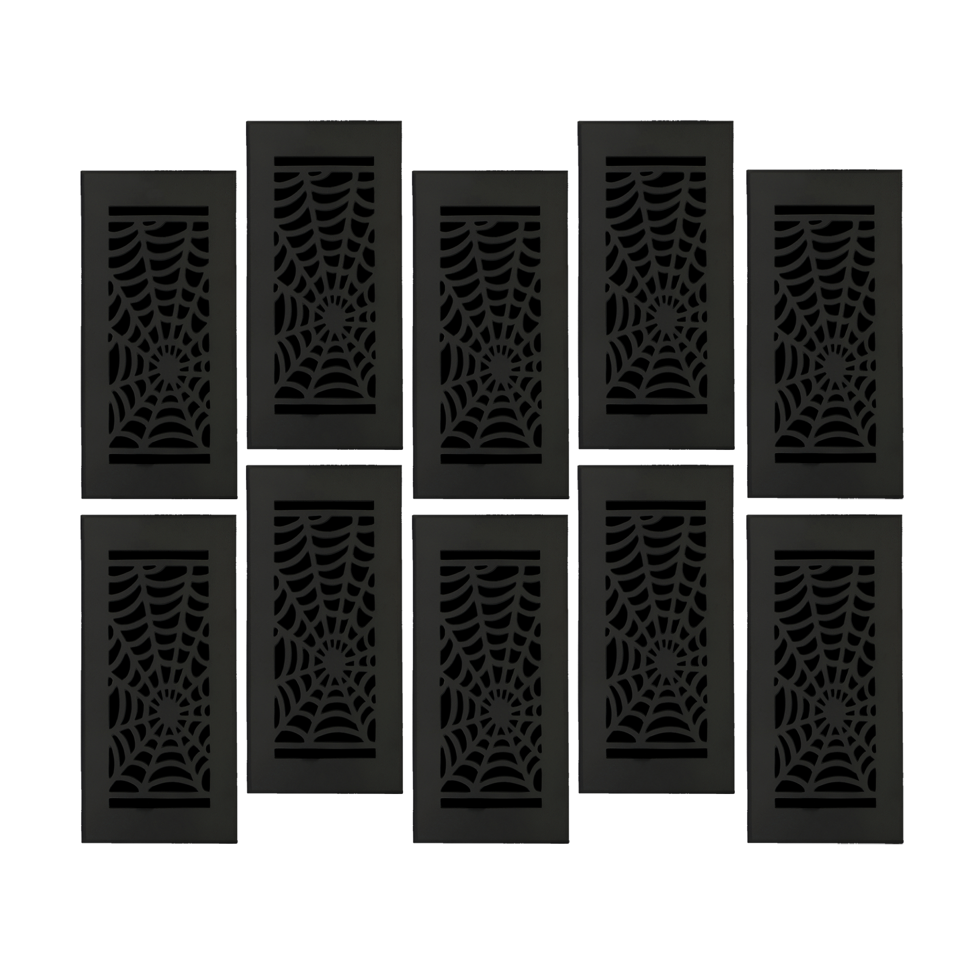 PACK of 10 Spooky Gothic 4"x10" Walkable FLOOR Solid Cast Aluminum Air Supply louvered Powder Coated