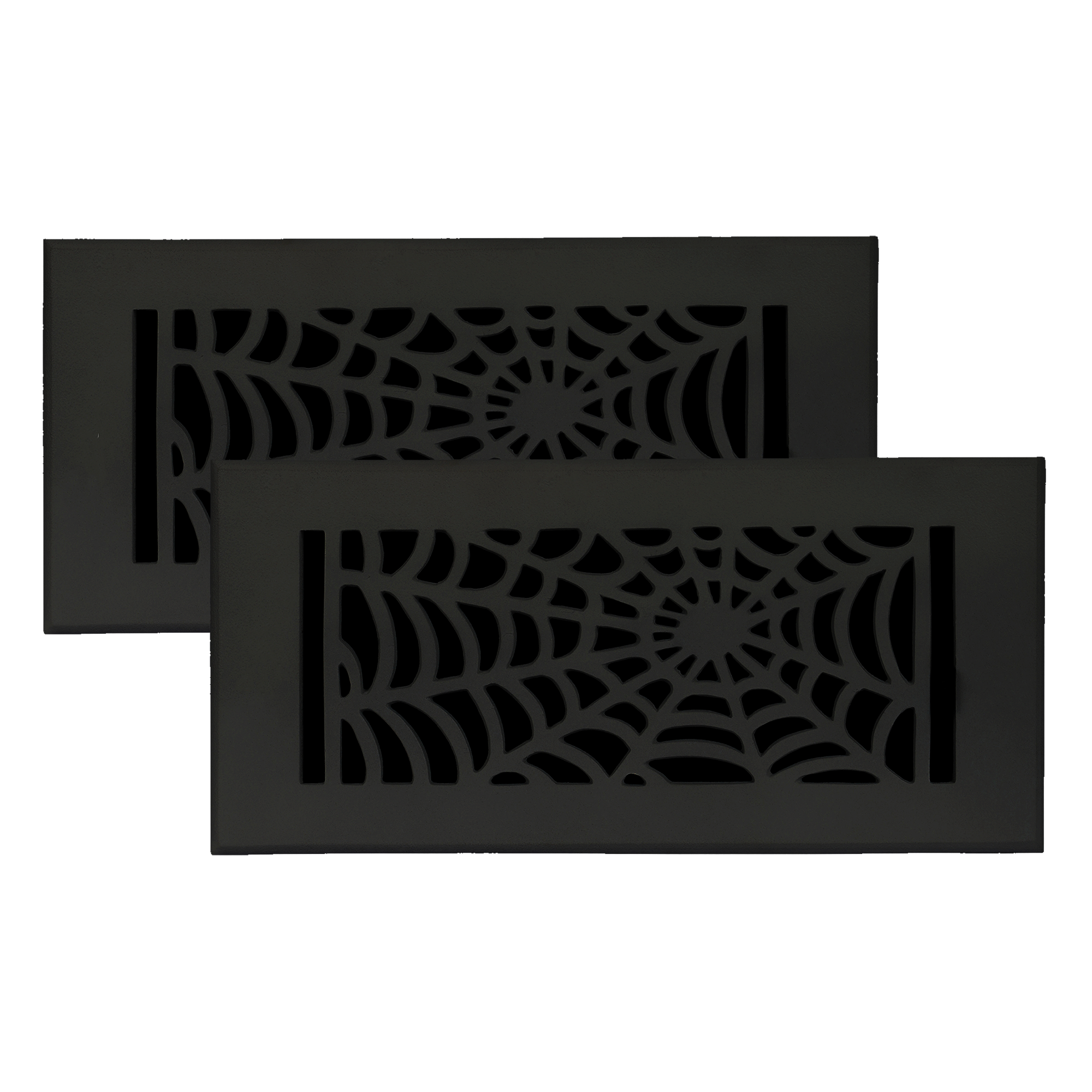 PACK of 2 Spooky Gothic 4"x10" Walkable FLOOR Solid Cast Aluminum Air Supply louvered Powder Coated