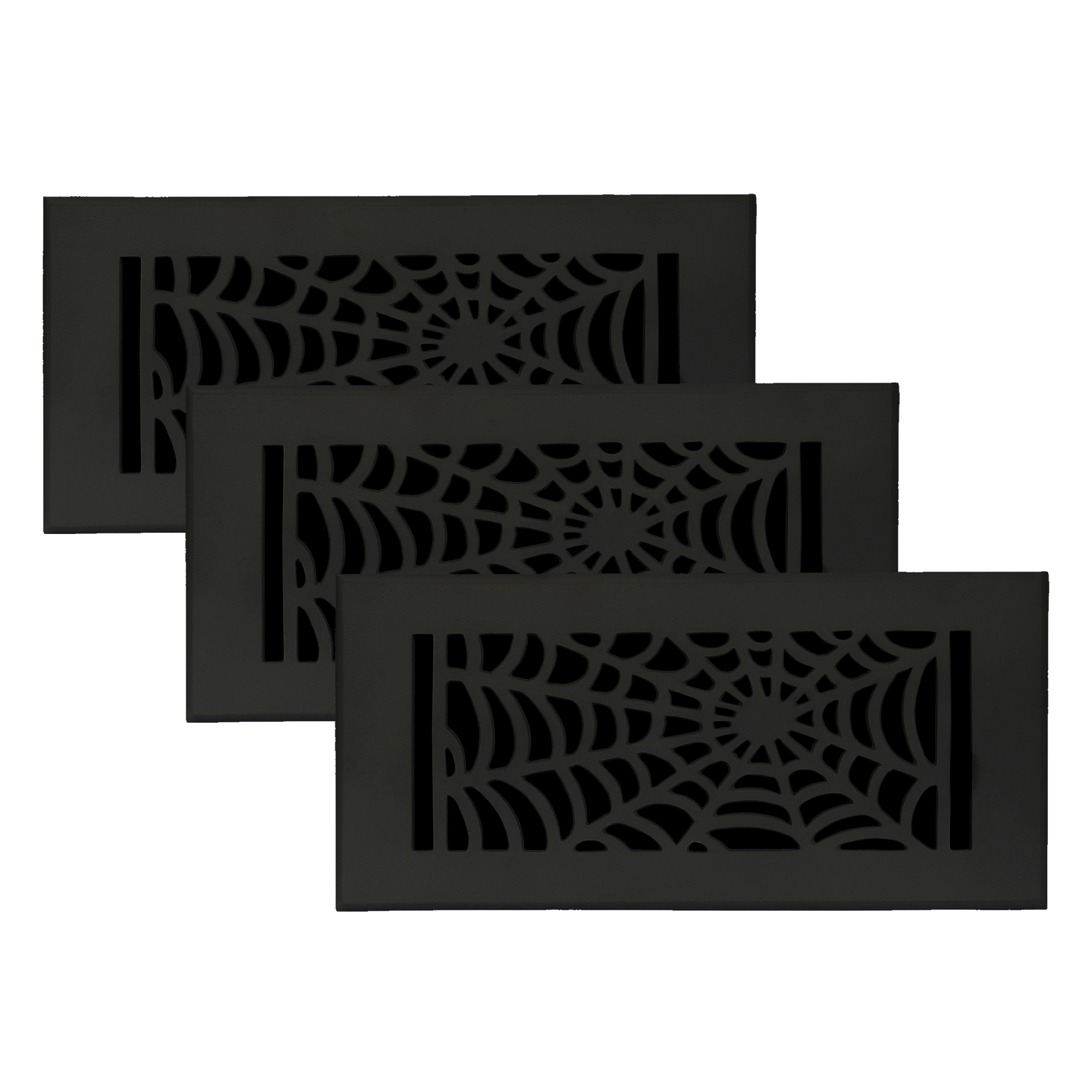 PACK of 3 Spooky Gothic 4"x10" Walkable FLOOR Solid Cast Aluminum Air Supply louvered Powder Coated