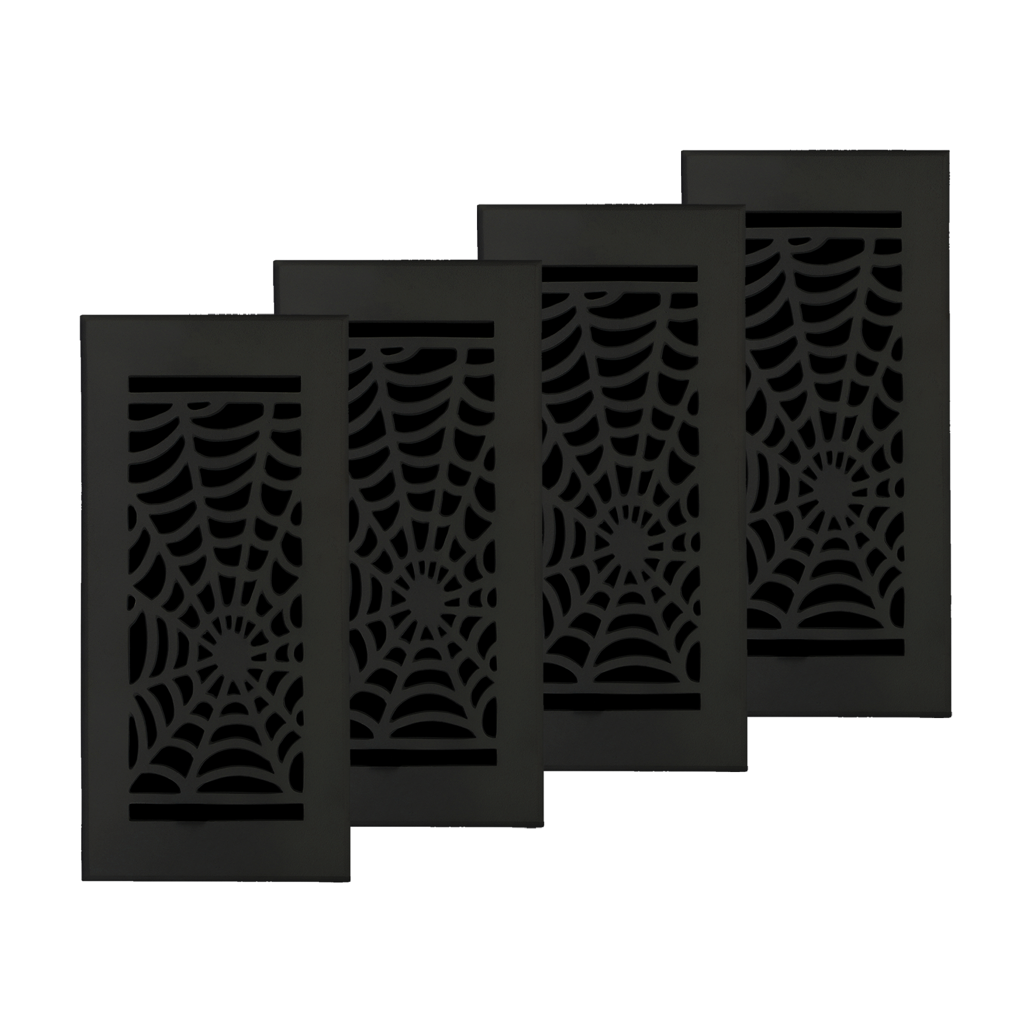 PACK of 4 Spooky Gothic 4"x10" Walkable FLOOR Solid Cast Aluminum Air Supply louvered Powder Coated