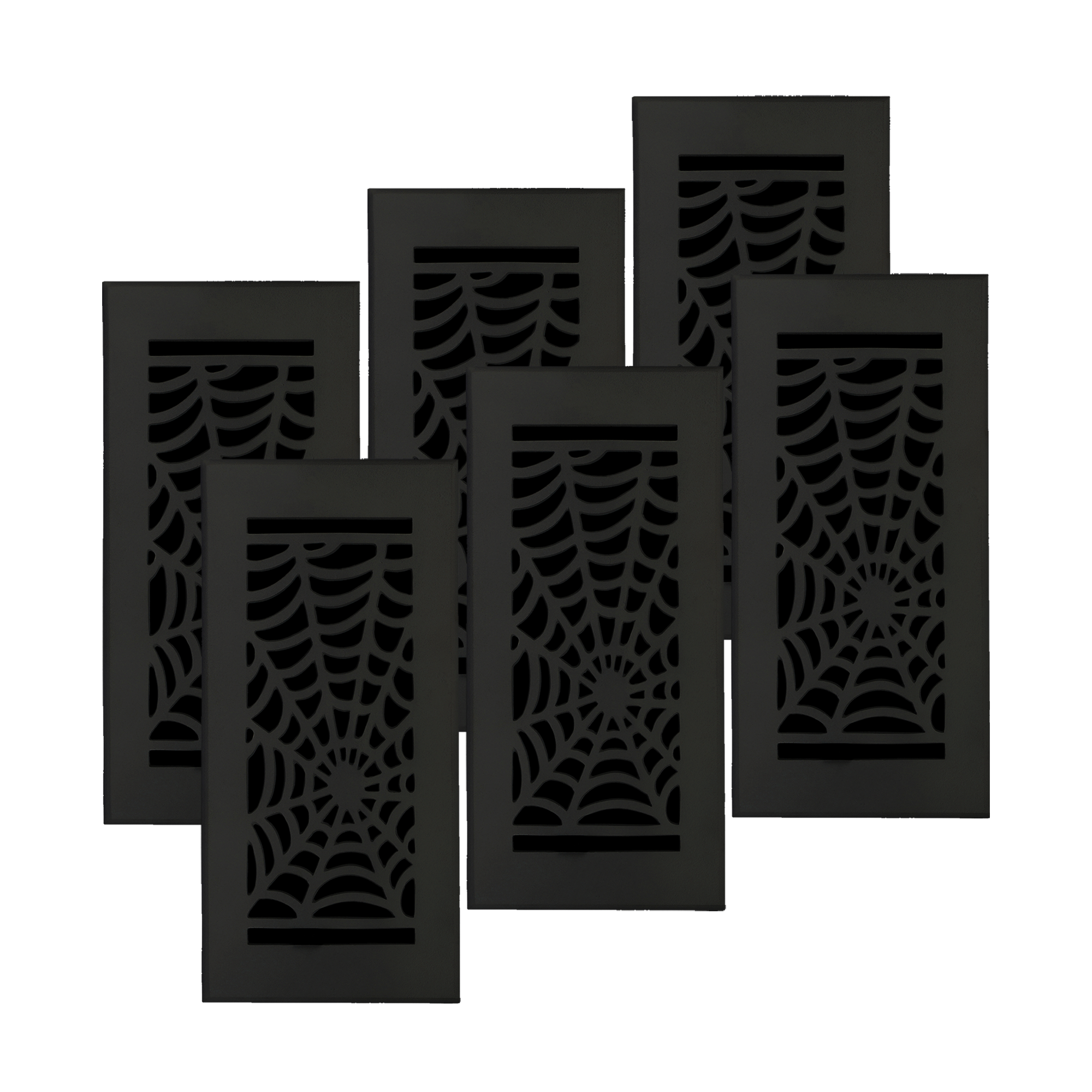 PACK of 6 Spooky Gothic 4"x10" Walkable FLOOR Solid Cast Aluminum Air Supply louvered Powder Coated