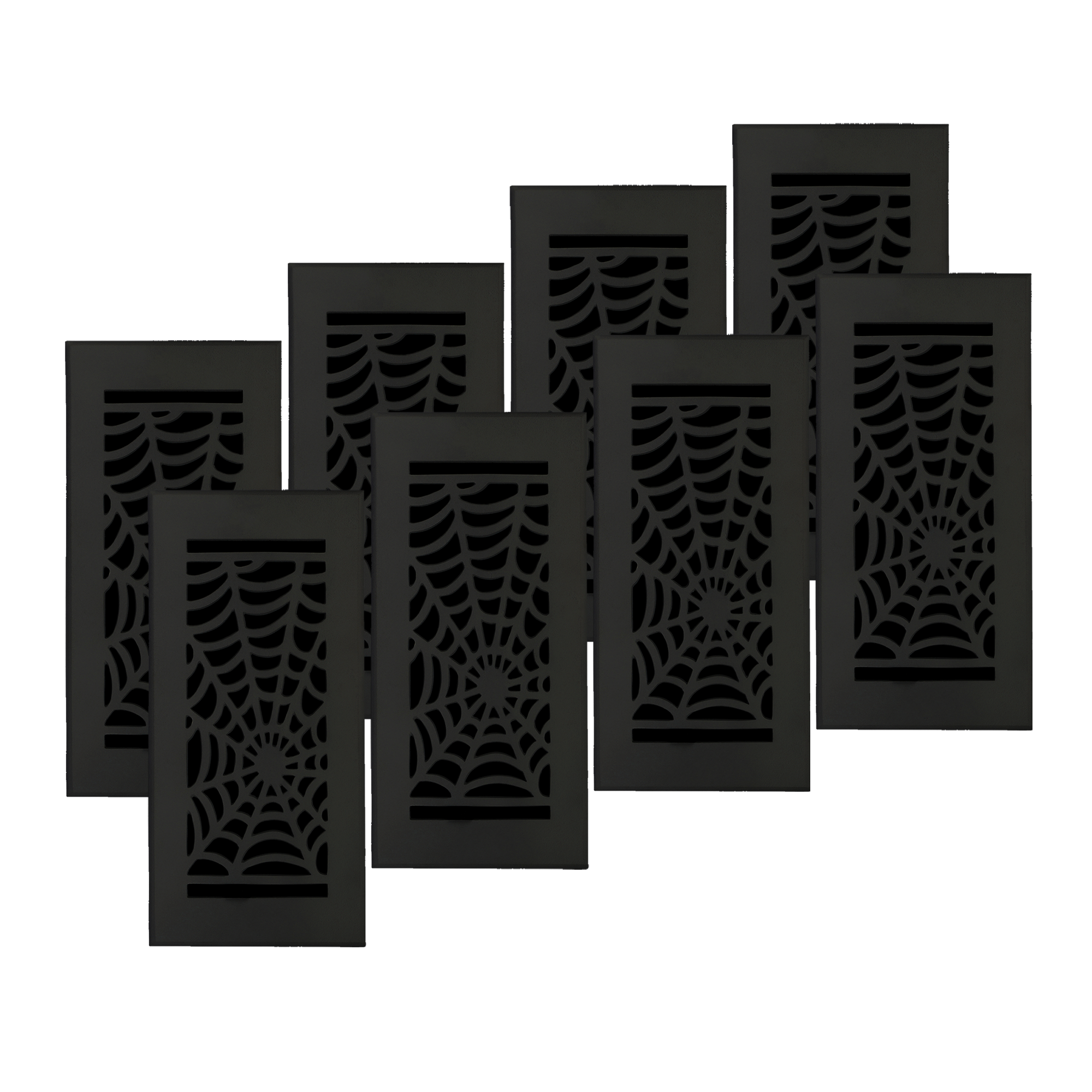 PACK of 8 Spooky Gothic 4"x10" Walkable FLOOR Solid Cast Aluminum Air Supply louvered Powder Coated