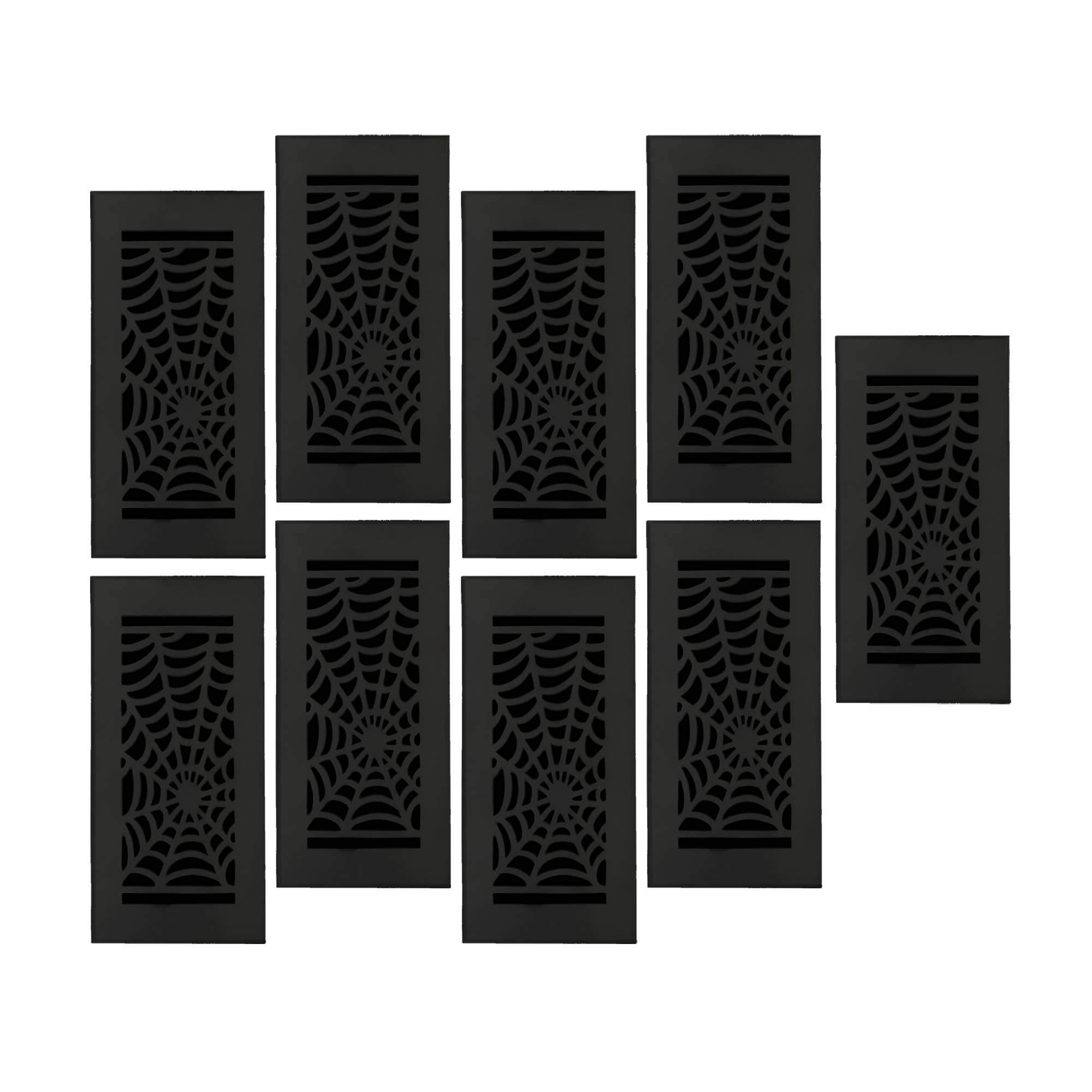 PACK of 9 Spooky Gothic 4"x10" Walkable FLOOR Solid Cast Aluminum Air Supply louvered Powder Coated