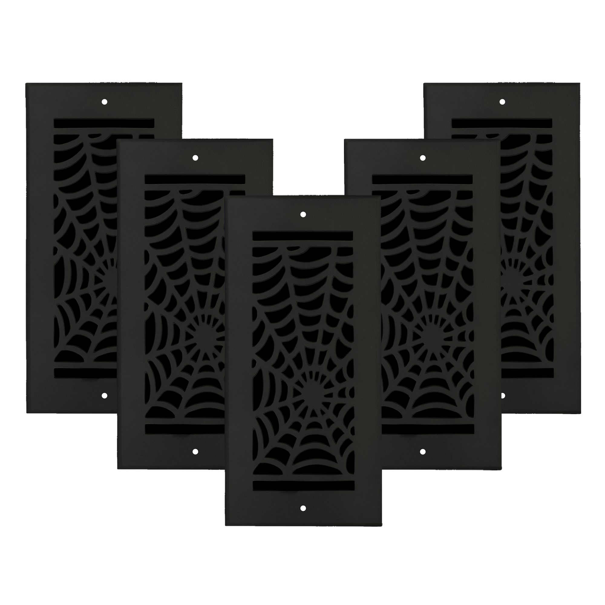 PACK of 5 Spooky Gothic 4"x10" WALL / CEILING Solid Cast Aluminum Air Supply louvered Powder Coated