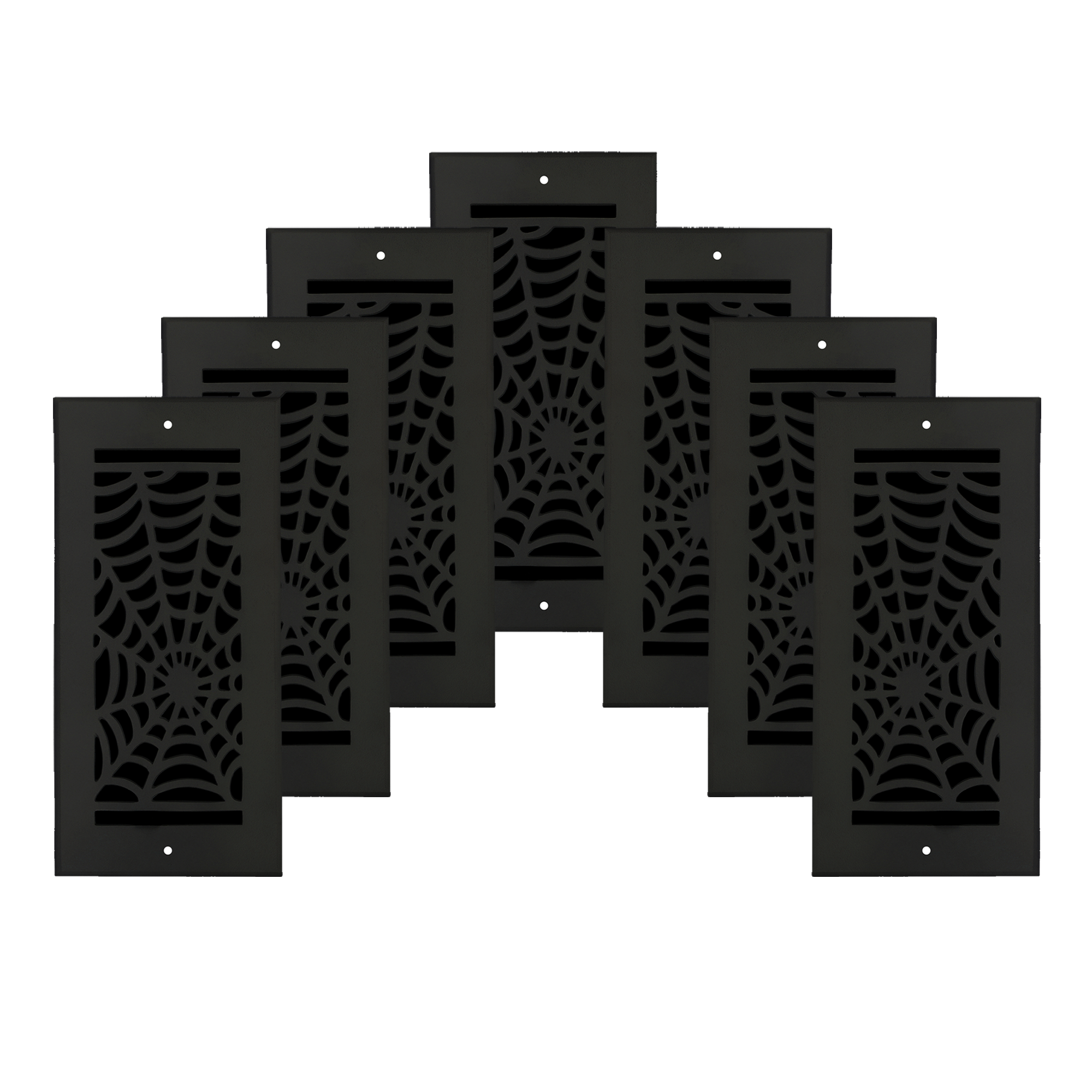 PACK of 7 Spooky Gothic 4"x10" WALL / CEILING Solid Cast Aluminum Air Supply louvered Powder Coated