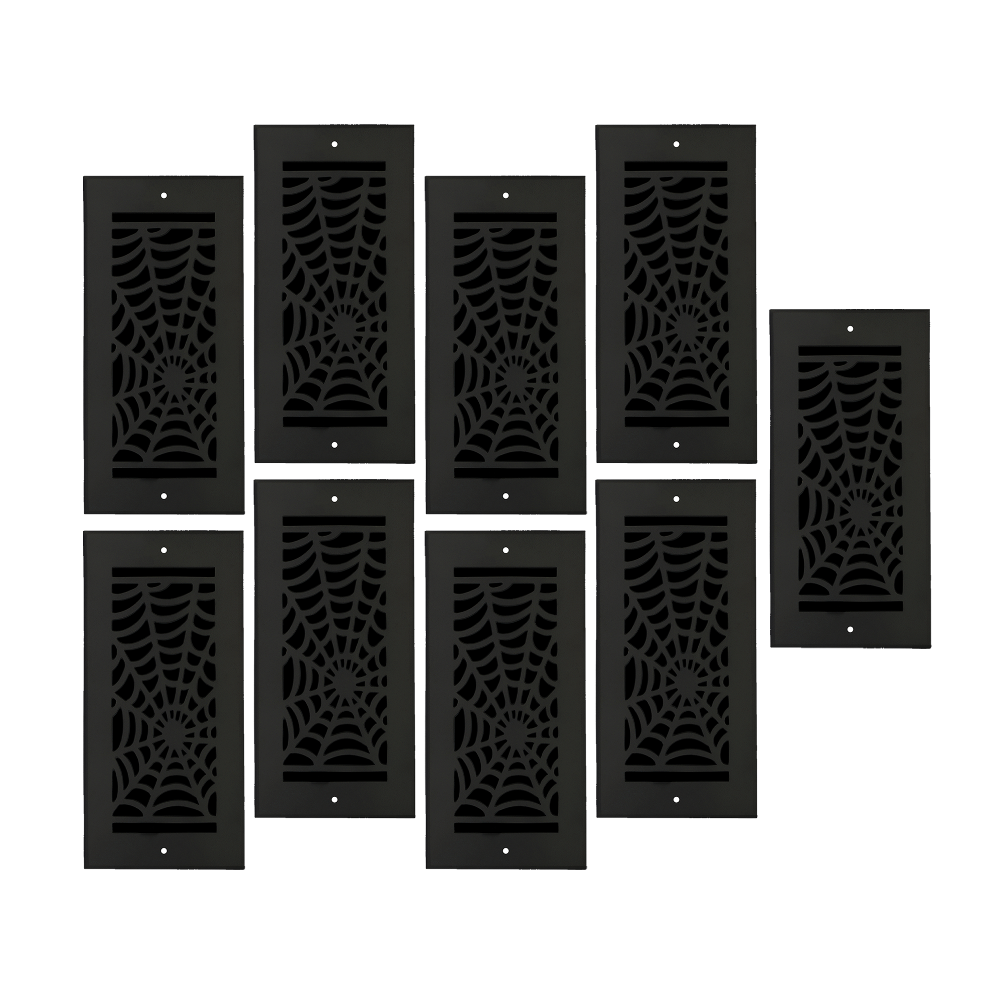 PACK of 9 Spooky Gothic 4"x10" WALL / CEILING Solid Cast Aluminum Air Supply louvered Powder Coated