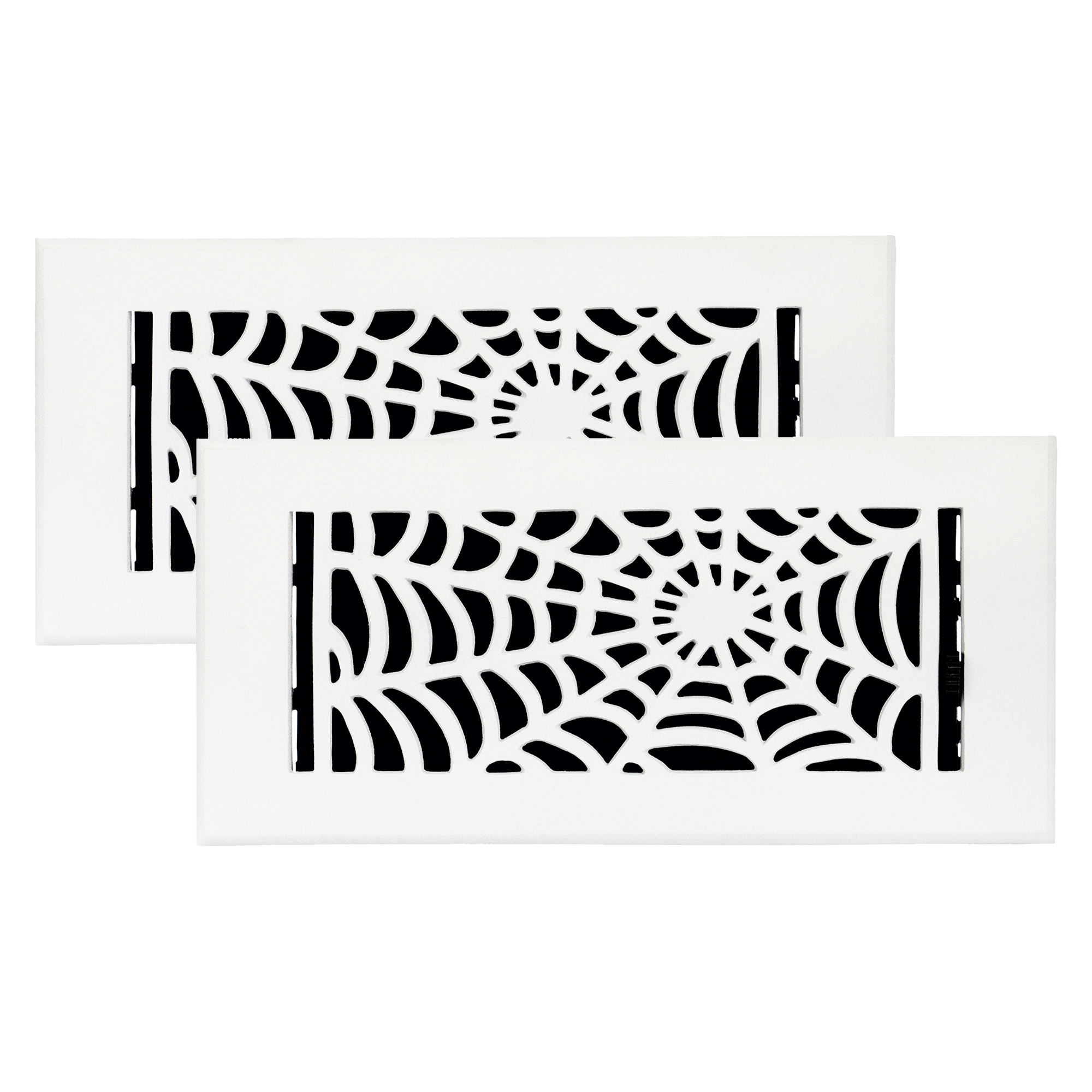 PACK of 2 Spooky Gothic 4"x10" Walkable FLOOR Solid Cast Aluminum Air Supply louvered Powder Coated