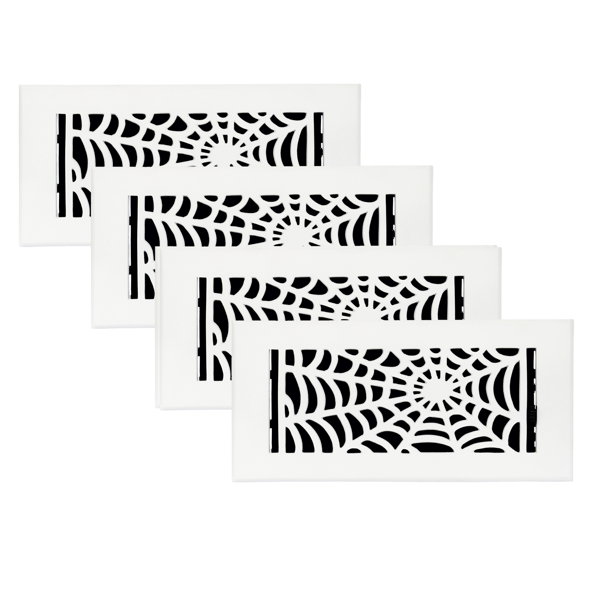 PACK of 4 Spooky Gothic 4"x10" Walkable FLOOR Solid Cast Aluminum Air Supply louvered Powder Coated