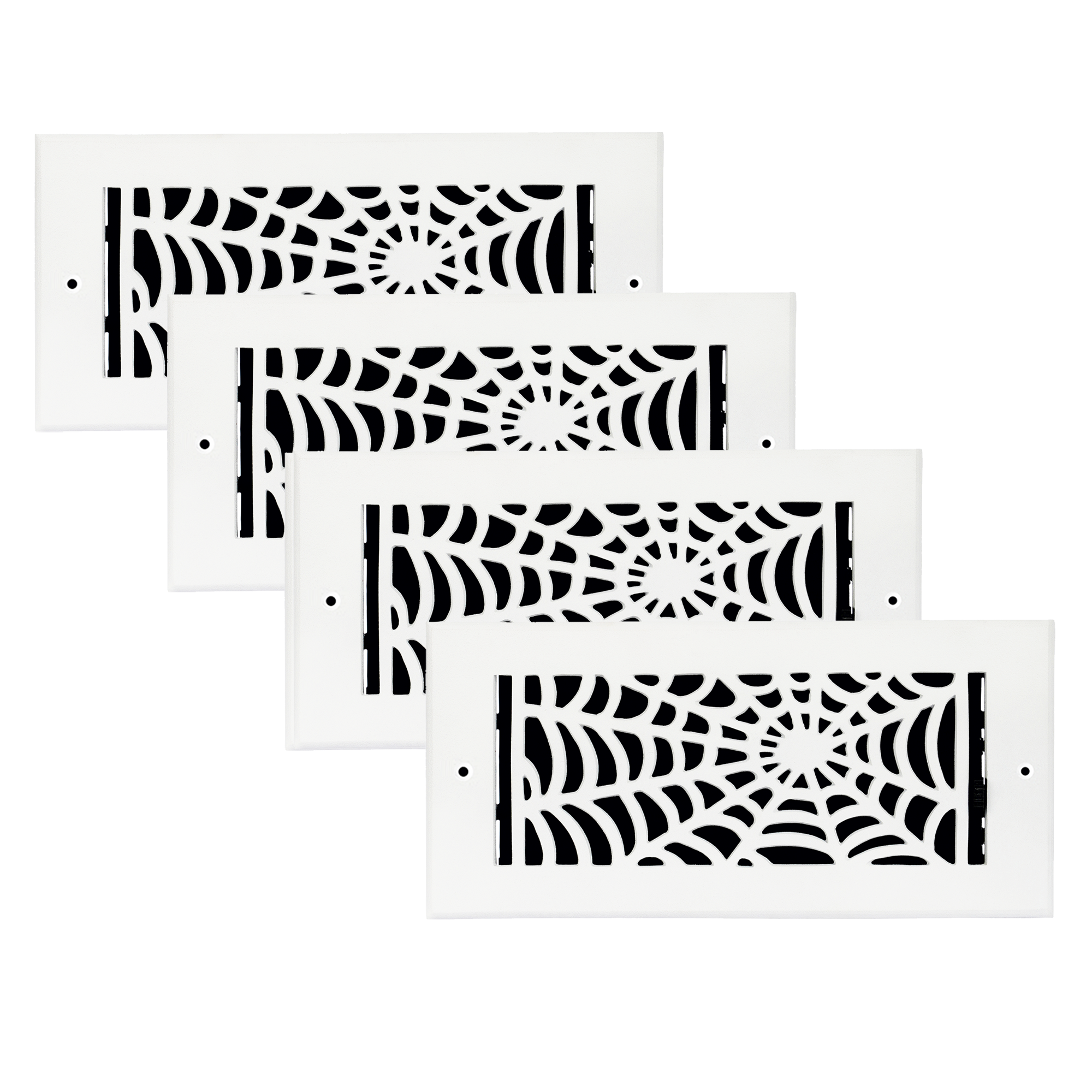 PACK of 4 Spooky Gothic 4"x10" WALL / CEILING Solid Cast Aluminum Air Supply louvered Powder Coated