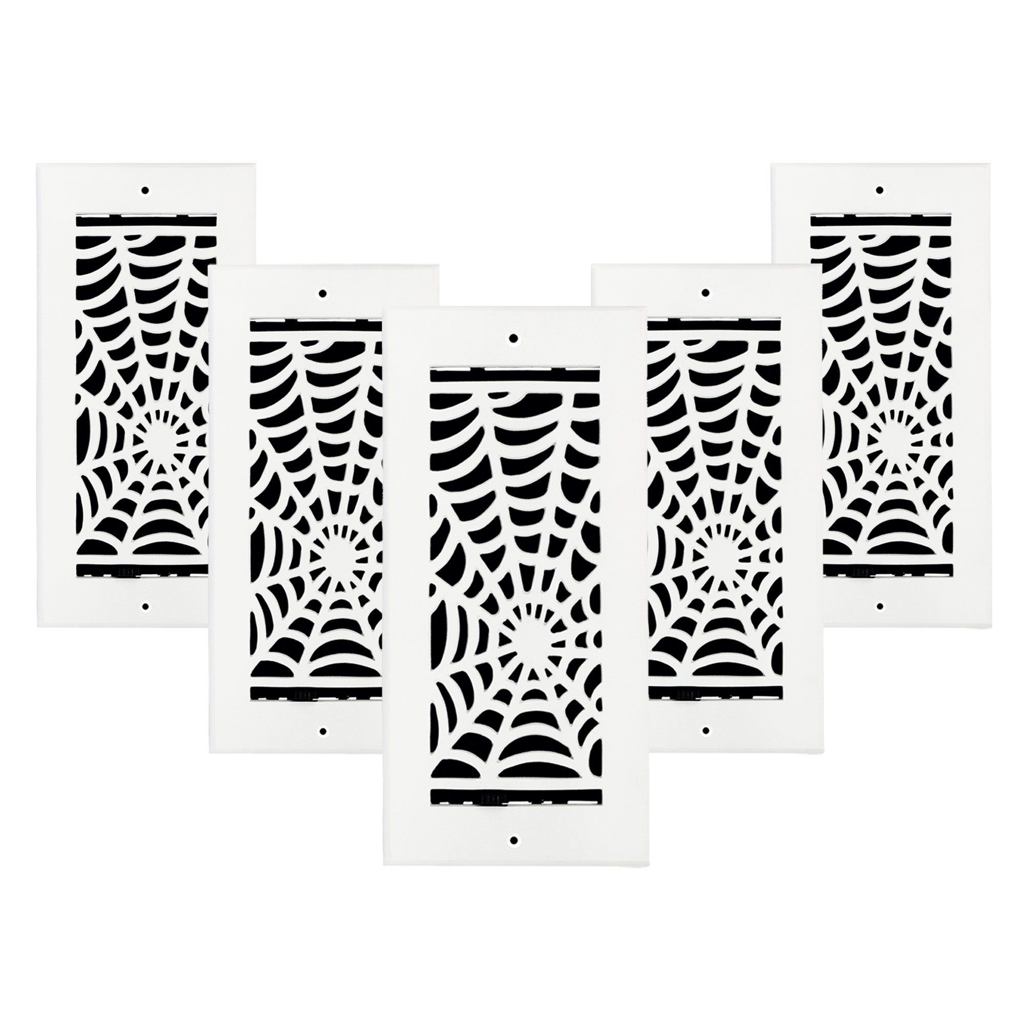 PACK of 5 Spooky Gothic 4"x10" WALL / CEILING Solid Cast Aluminum Air Supply louvered Powder Coated