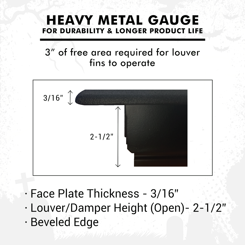 Lot de 7 dalles de sol gothiques effrayantes 4"x10" en aluminium moulé massif avec alimentation en air et persiennes, revêtement en poudre